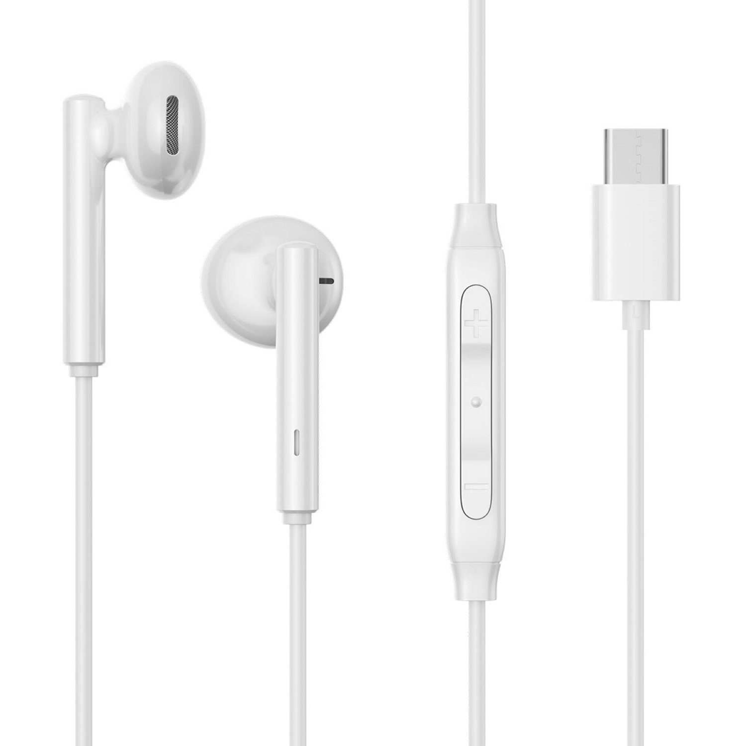 JOYROOM Kabel Kopfhörer USB Typ C Kopfhörer Anschluss – In-Ear-Kopfhörer Weiß In-Ear