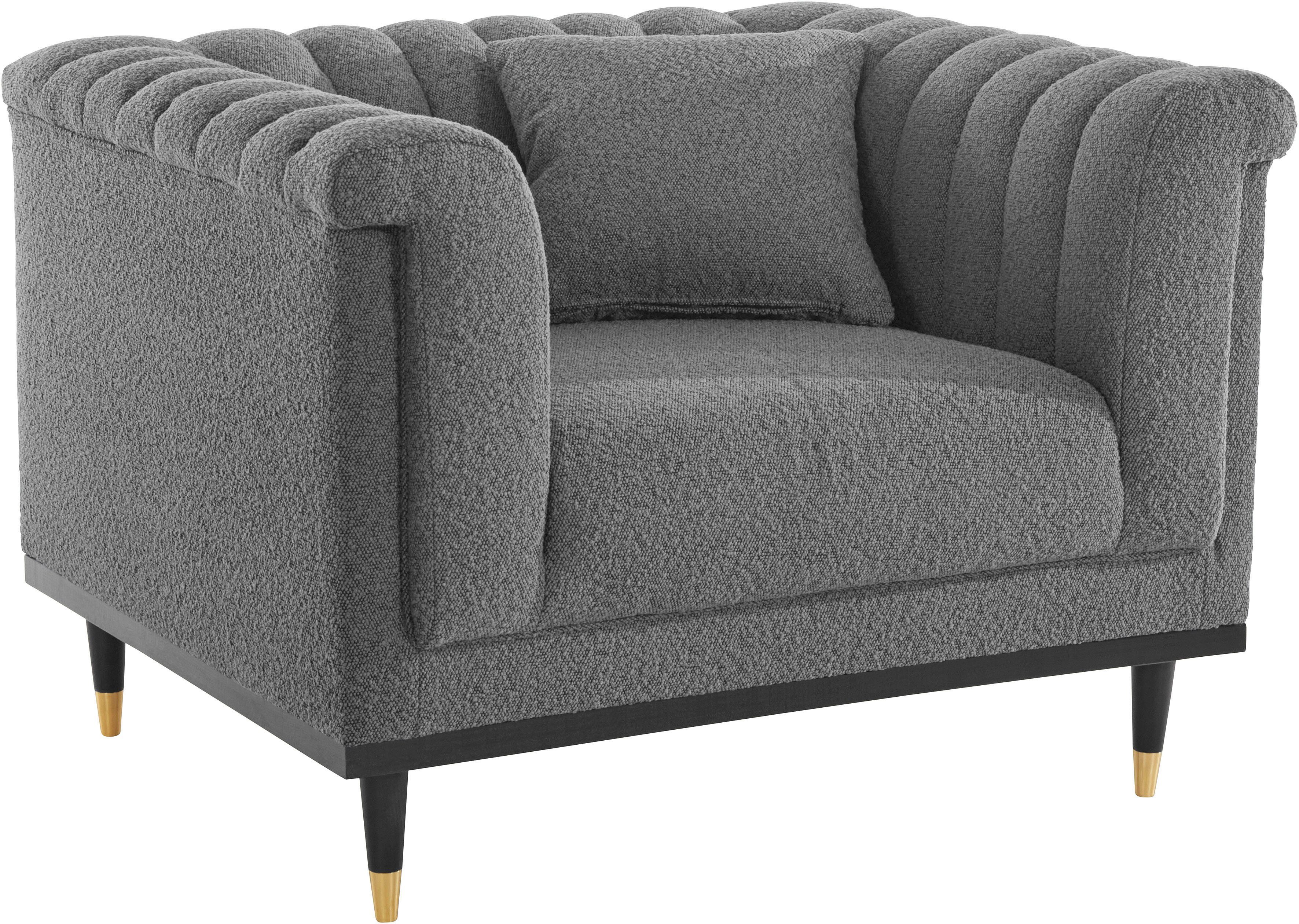 Home affaire Cocktailsessel Chamby New Sessel, im Bouclé-Strukturbezug mit Steppung im Lehnenbereich