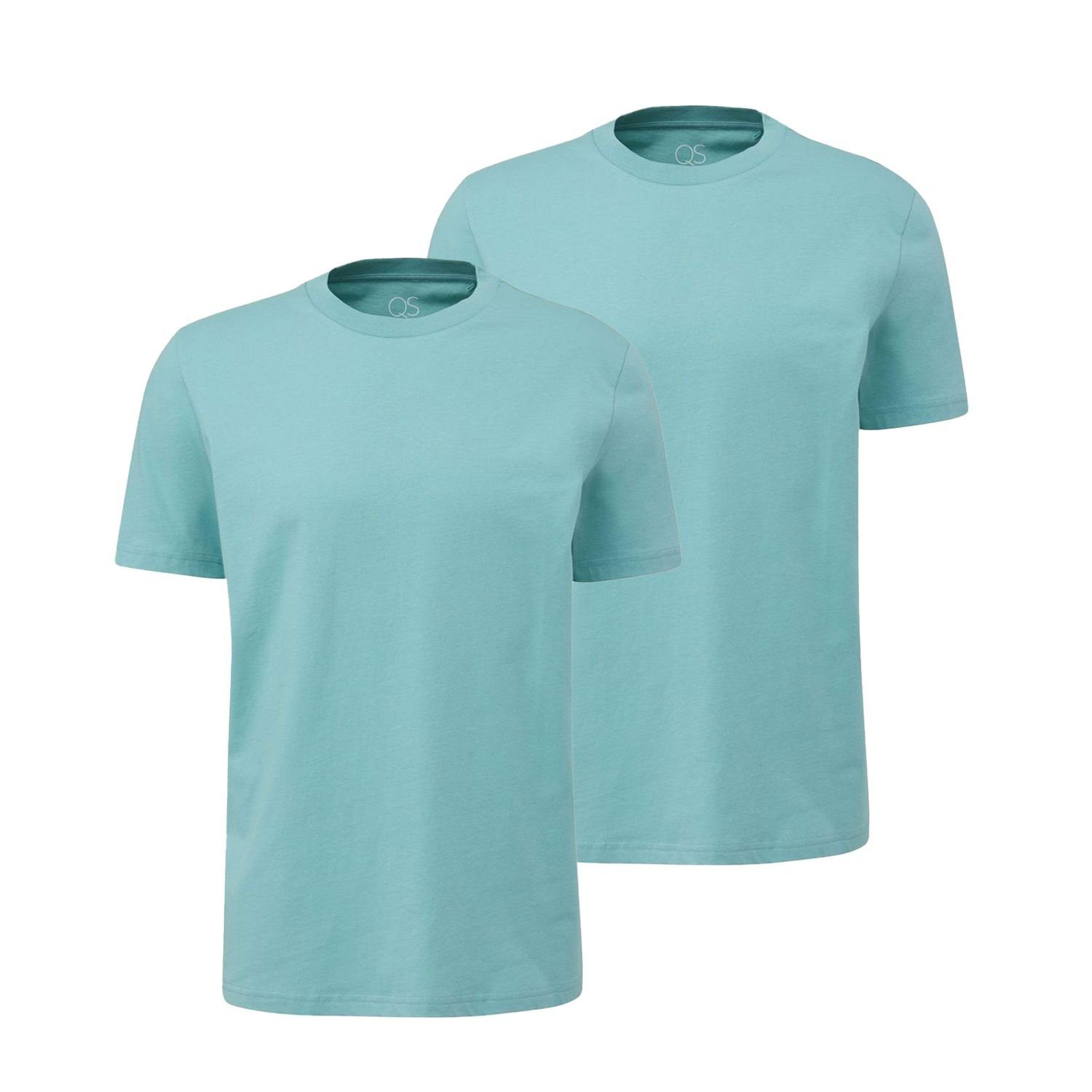QS T-Shirt Basic (2-tlg) kurzarm, Rundhals-Ausschnitt, im 2er Pack