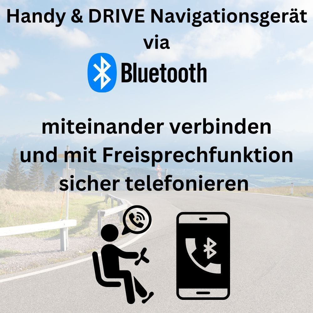 GABITECH 7 Zoll GPS Navigationsgerät DRIVE 7BT Bluetooth für LKW PKW Wohnmobil mobiles Navigationsgerät (Zentraleuropa, inklusive lebenslanger Kartenupdates, inklusive Zubehör,Bluetooth Anruf Freisprechen, einfache Bedienung)
