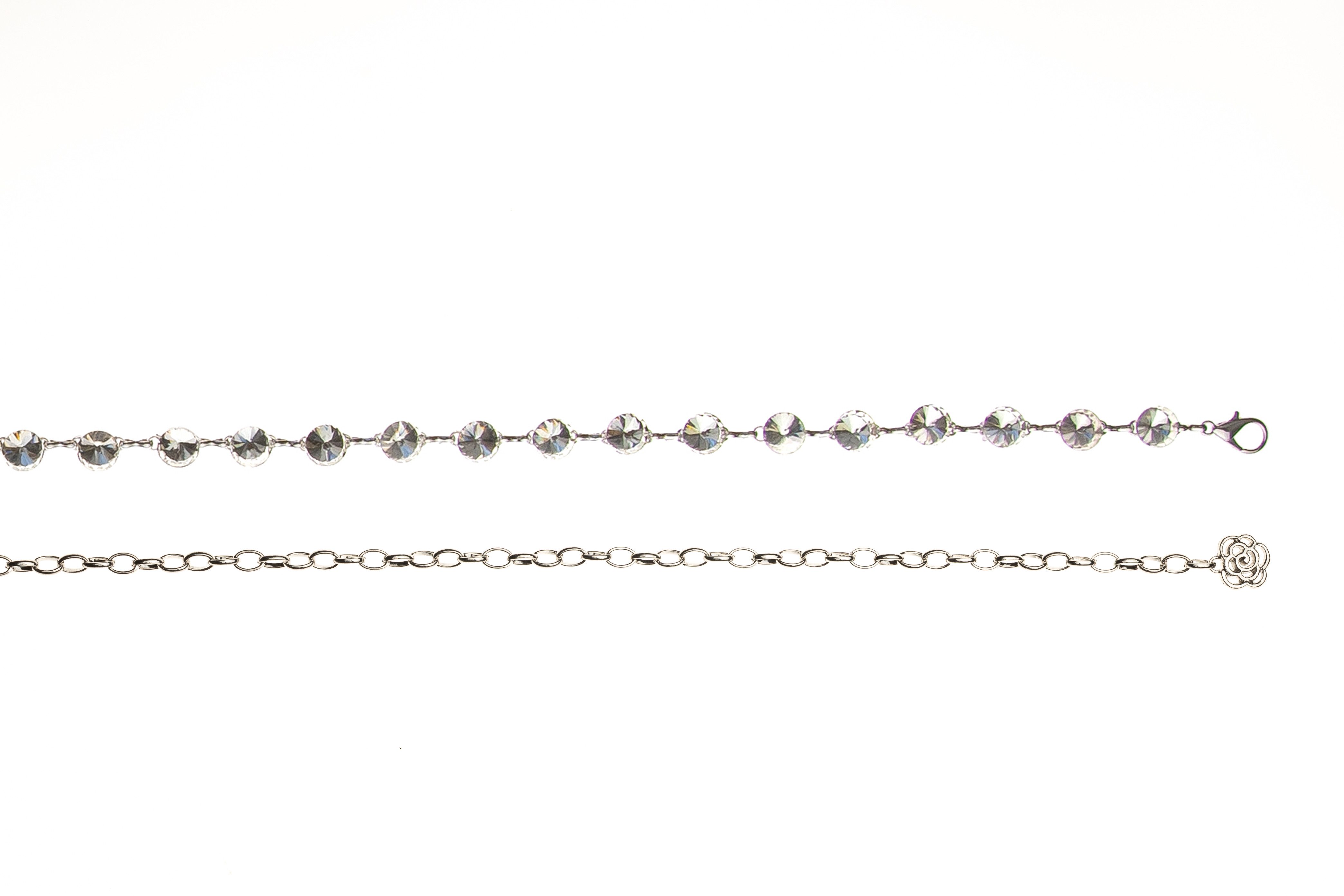 Cassandra Accessoires Kettengürtel Damen Silber Taillenkette Hüftkette mit funkelnden Straßsteinen