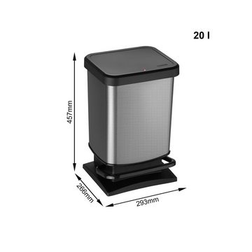 ROTHO Mülleimer Paso Mülleimer 20l mit Deckel, Kunststoff (PP), hergestellt in der Schweiz