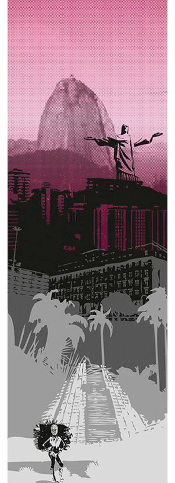 Janeiro, Rio Grafik Pink Weiß St), (1 Architects Stadt 2,80m Fototapete De Tapete Schwarz Rio x Paper Panel,00m