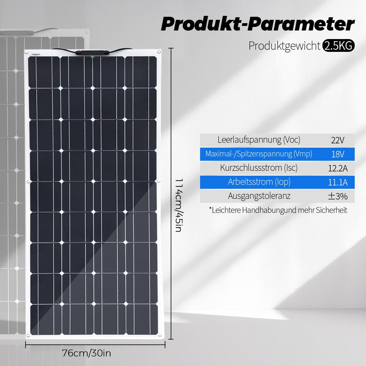 GLIESE Balkonkraftwerk 200W Solarpanel für Wohnmobile, Camping, Balkonkraftwerk, 200 W, Monokristalline, (packung, 1-St., Flexible Solarmodul), Erweiterbar durc – Bild 3 von 5