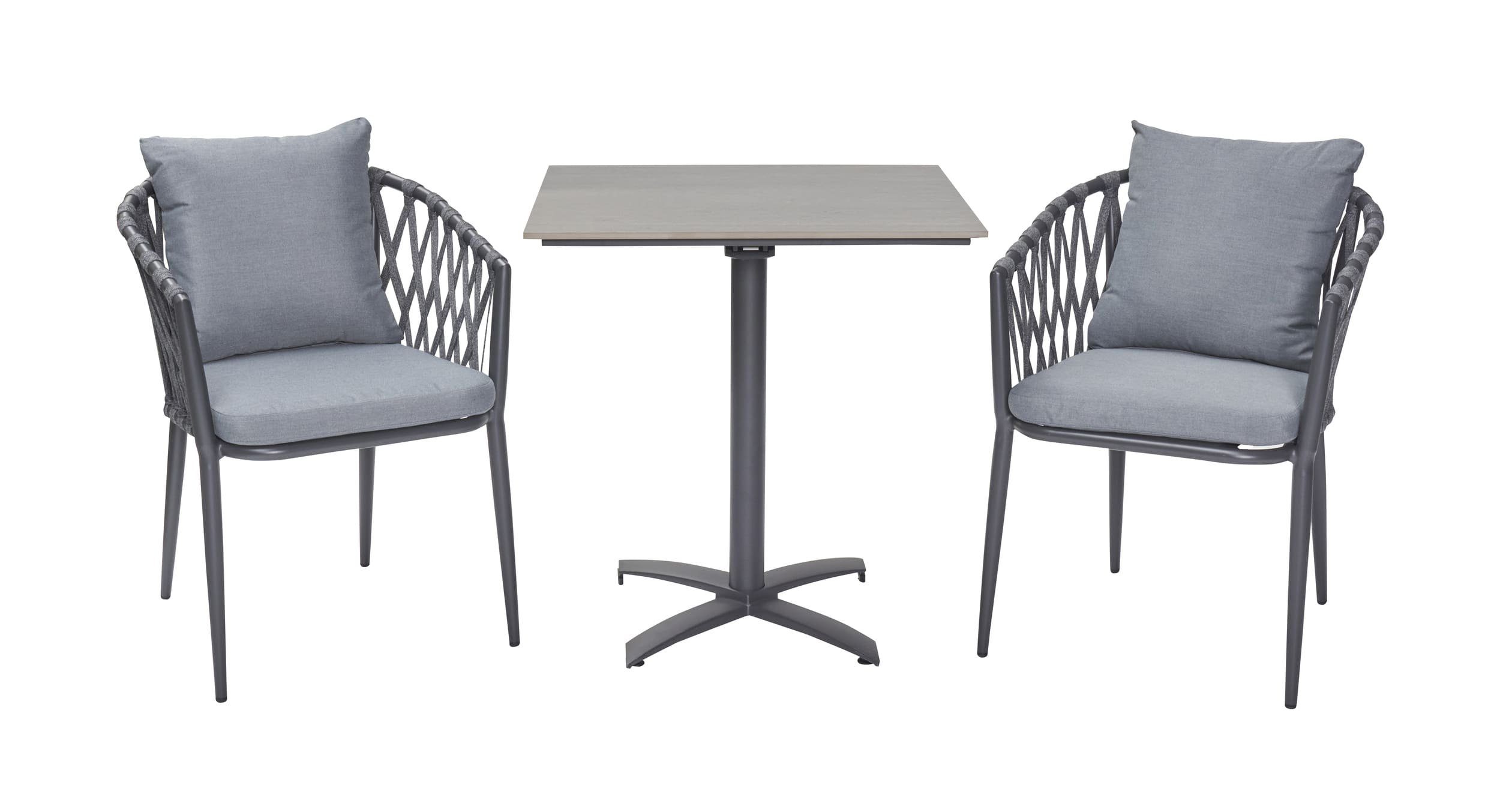 LC Garden Balkonset 70x70cm Aluminium/sintered stone, (Balkonset, 3tlg