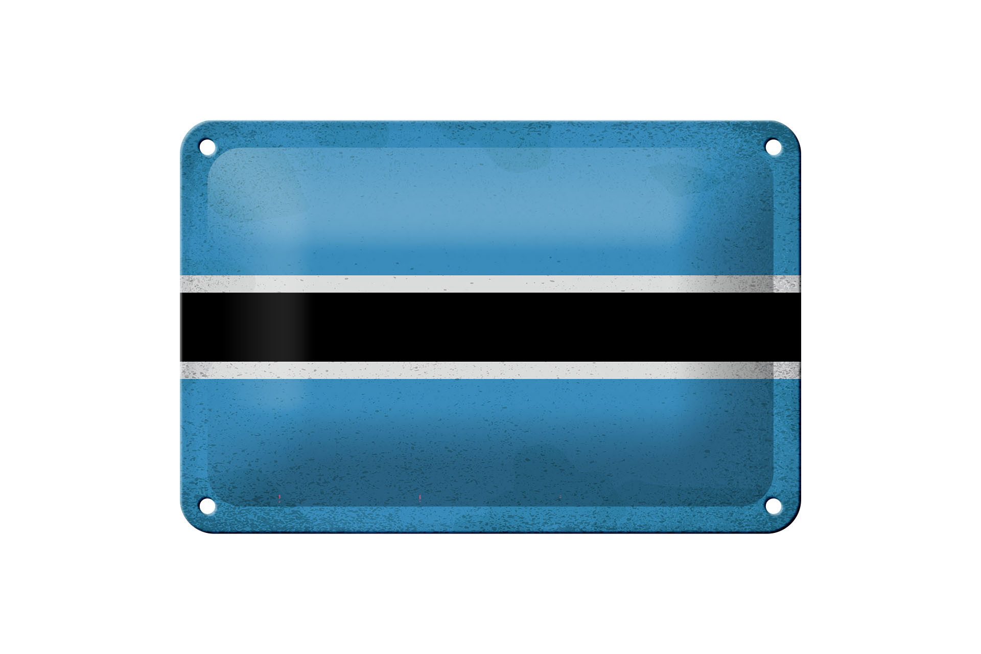 Femer GmbH Metallschild Flagge Botswana 18x12cm Flag Botsuana Vintage, (1 St), gewölbte Oberfläche, abgerundete Ecken, umgeschlagene Kanten