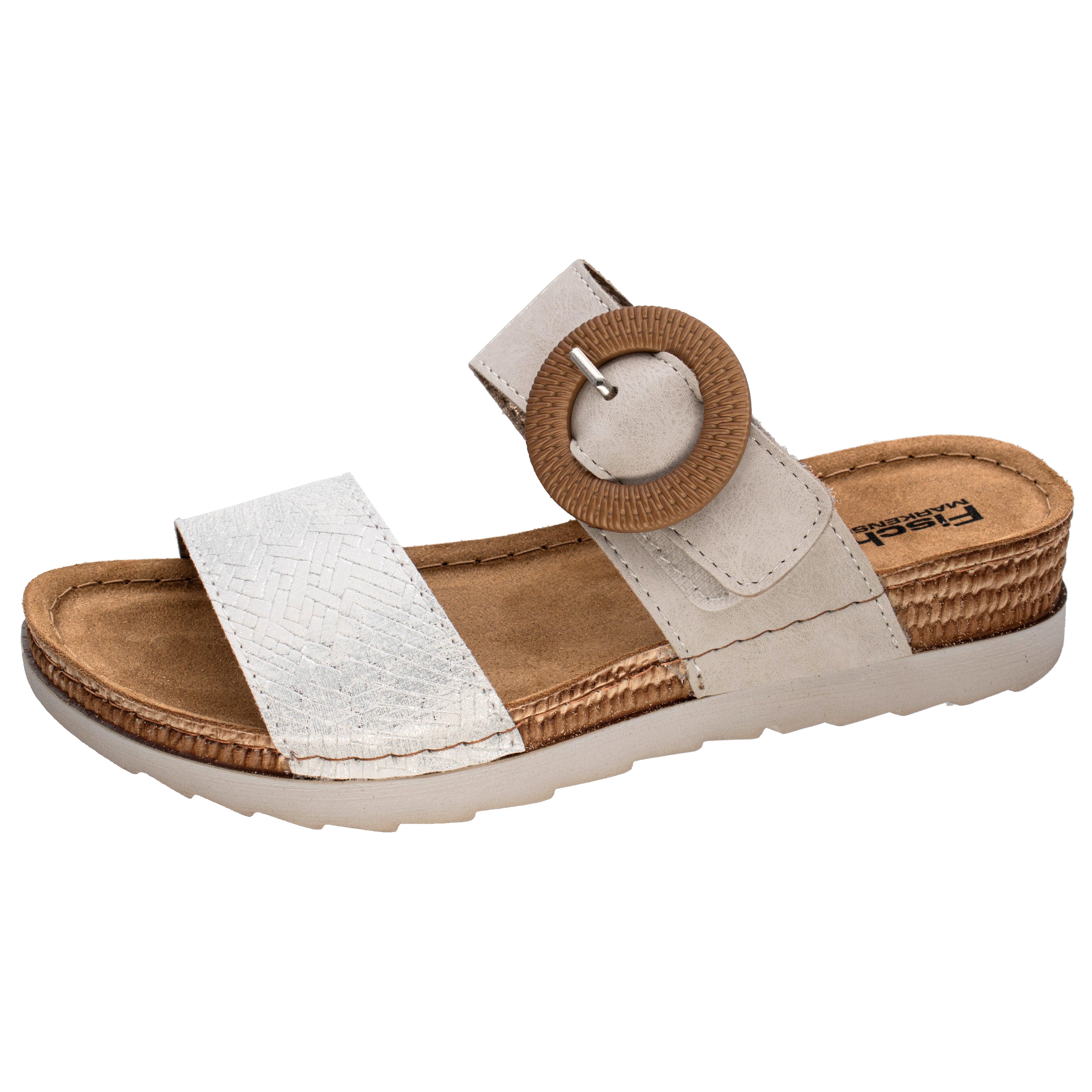Fischer-Markenschuh Ina Pantolette aus Nappalino, mit Synthetik-Futter, gepolstertes Lederfußbett