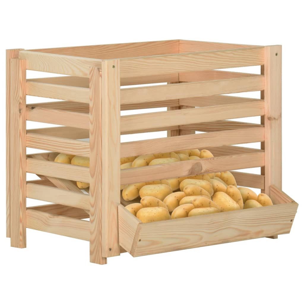 vidaXL Aufbewahrungsbox 60 x 40 x 50 cm Kartoffelkiste 60x40x50 cm Massivholz Kiefer