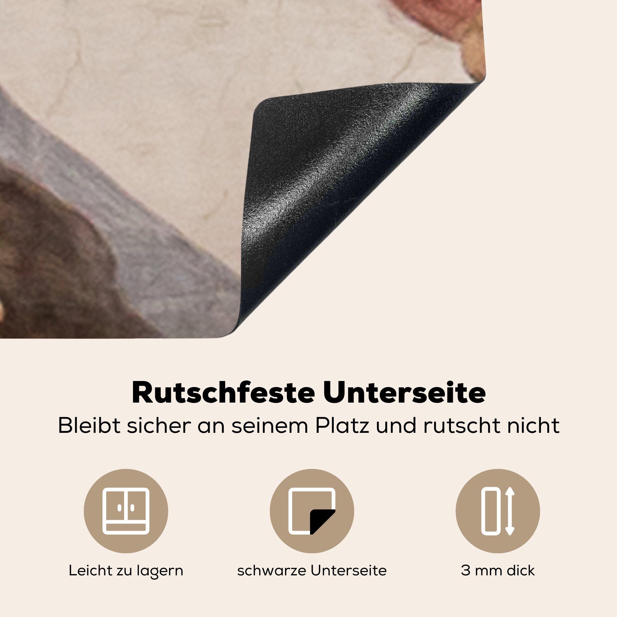 für - Michelangelo, 78x78 tlg), Vinyl, Herdblende-/Abdeckplatte MuchoWow Erschaffung Ceranfeldabdeckung, Arbeitsplatte von cm, küche Adam (1