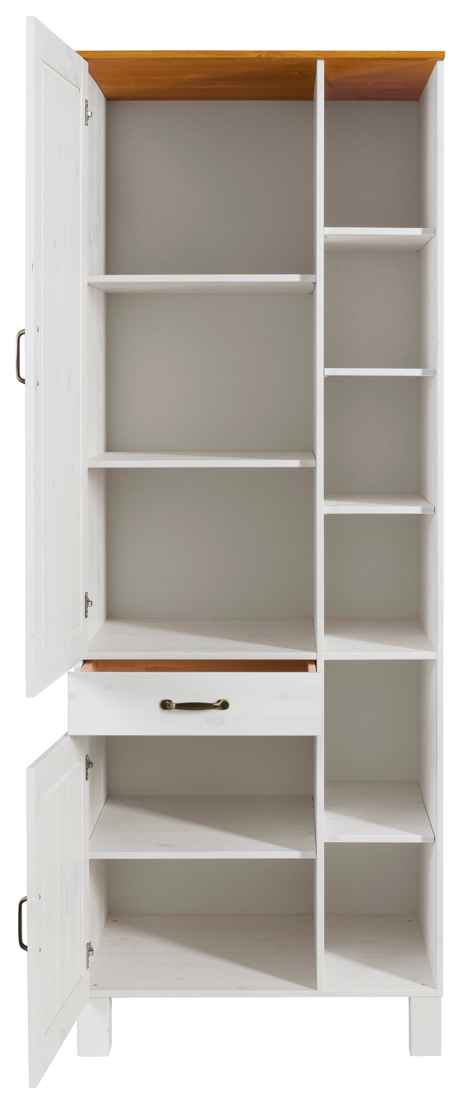 Home affaire Hochschrank Alby Breite 75 cm, 2 Türen, 1 Schubkasten, 6 offene Fächer