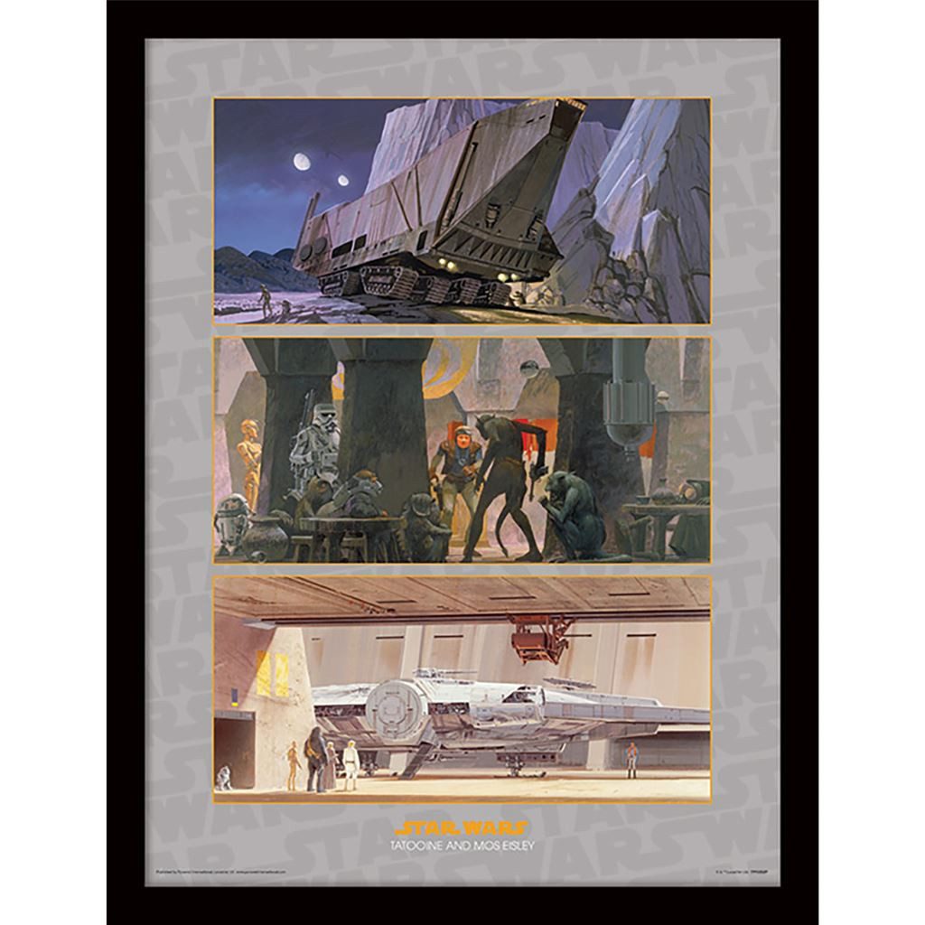 Star Wars Bild mit Rahmen Tatooine And Mos Eisley, Gerahmtes Bild Kunstdruck