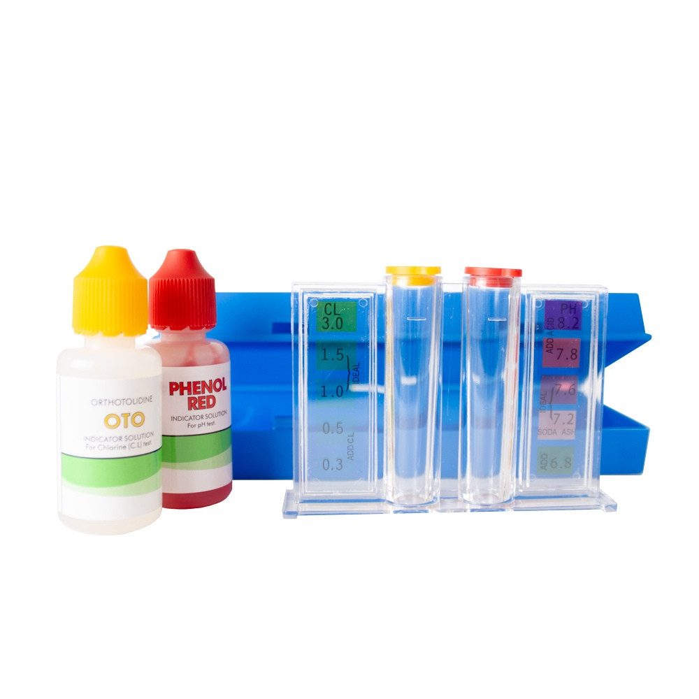 Pooltester Chlor / pH manuell mit Testflüssigkeit Wasseranalyse Schwimmbad