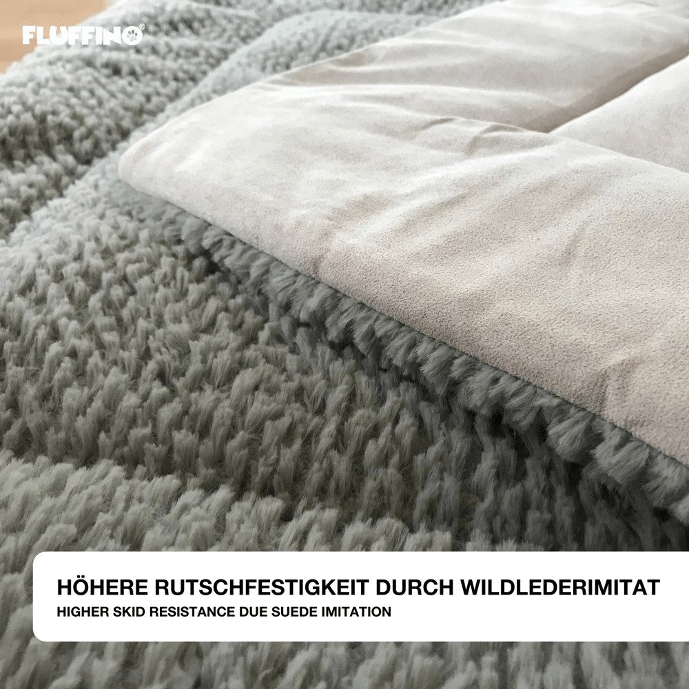 FLUFFINO® Tierdecke Hundedecke/Hundekissen - Wildlederimitat - Größe S (73 x 45 cm) - grau