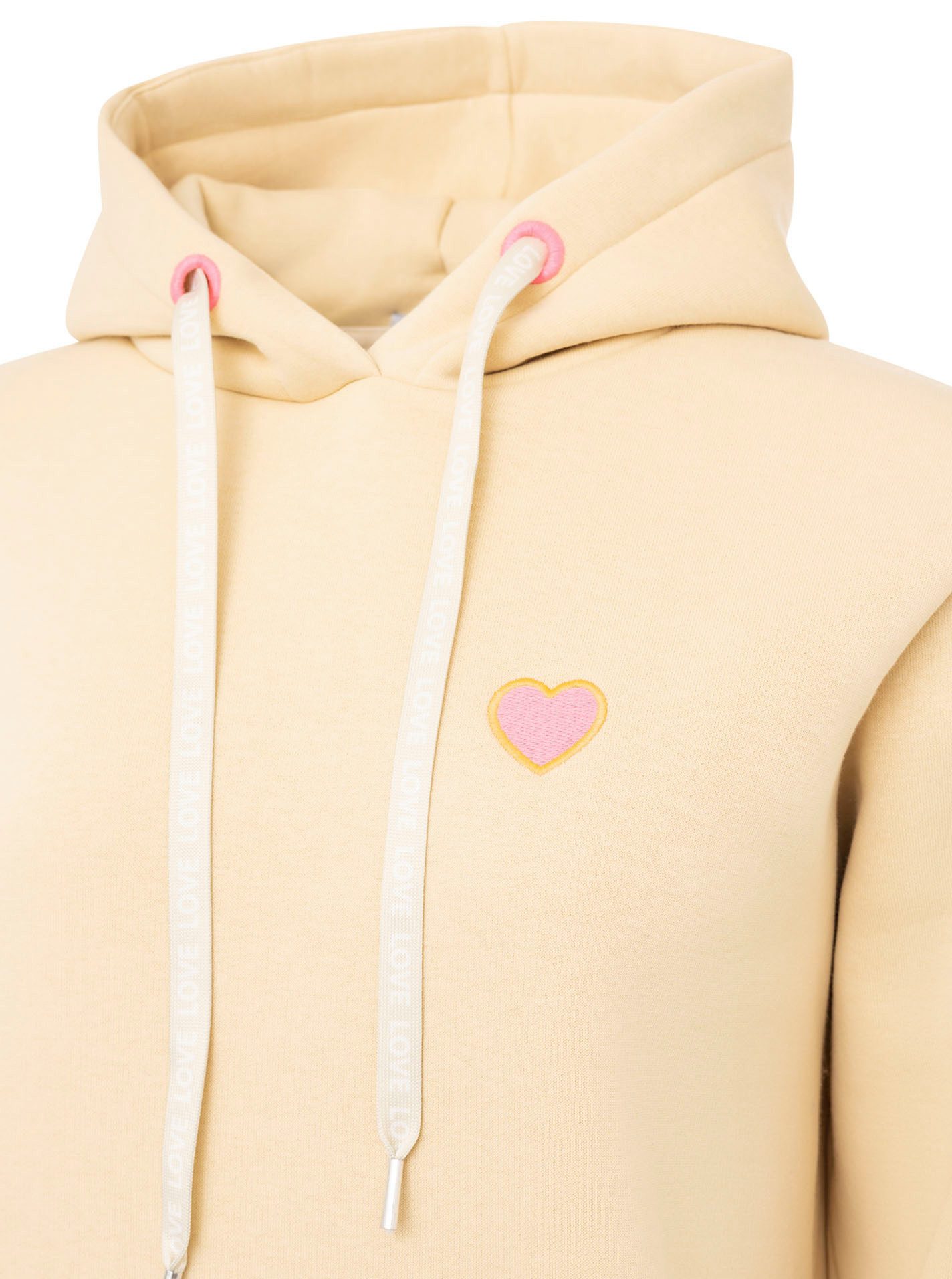 Zwillingsherz Hoodie Kleines Herz Fronttaschen, innen mit Fleece, Kapuze, Stickerei – Bild 3 von 3