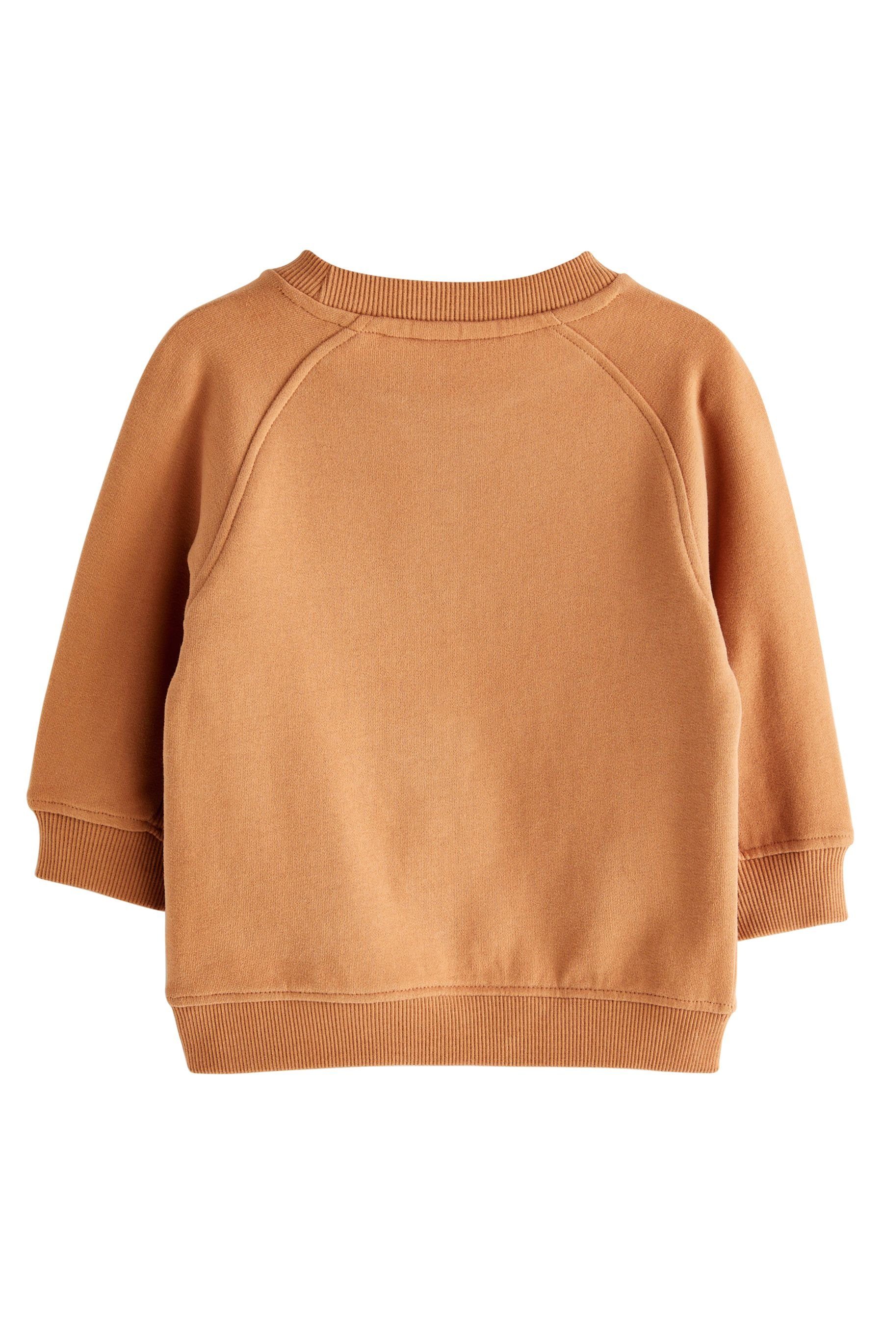 Next Sweatshirt Weiches Oversized (1-tlg) Tan Brown Jersey-Sweatshirt