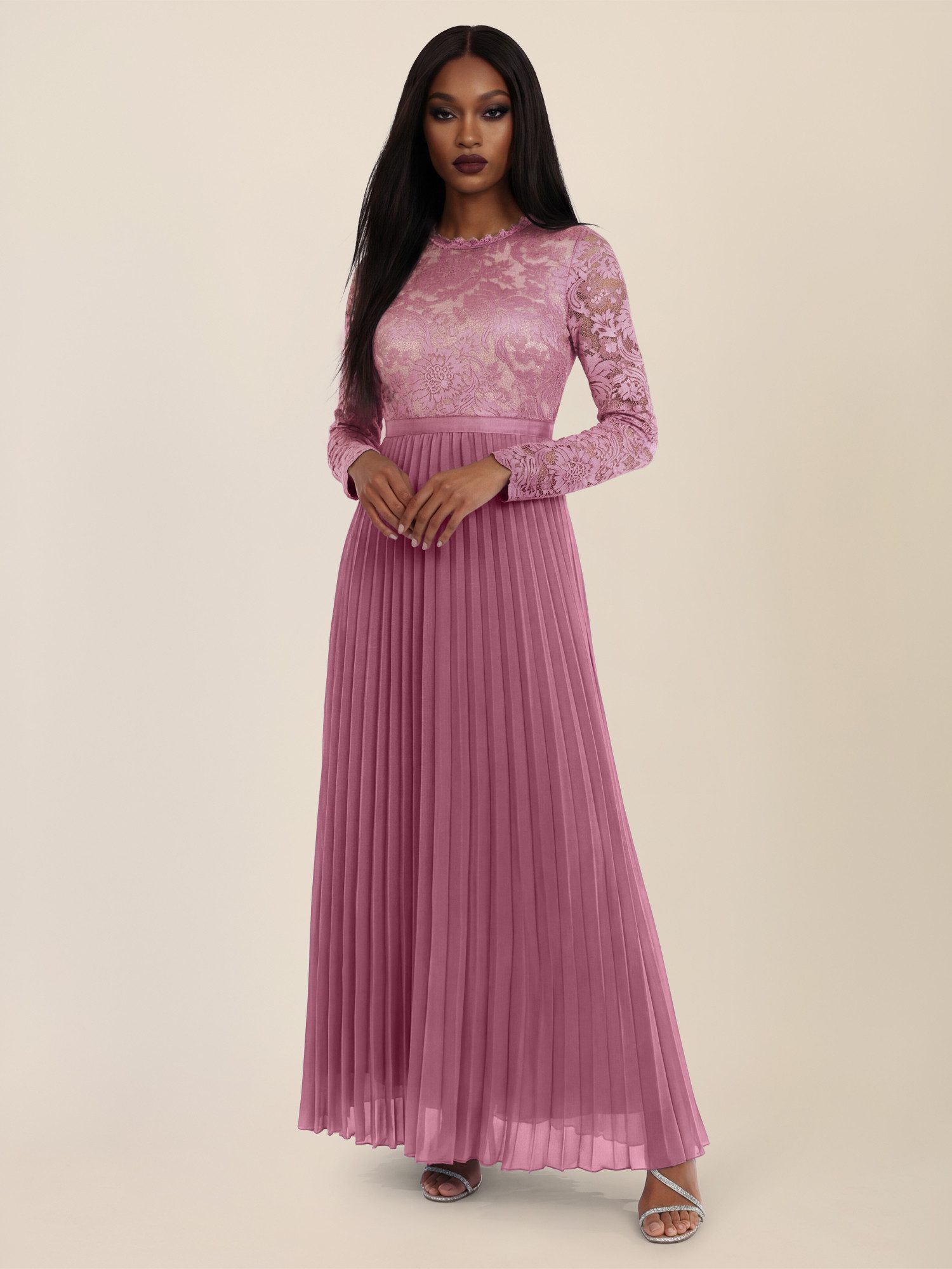 Apart Abendkleid Spitzenkleid mit Plissee-Rock