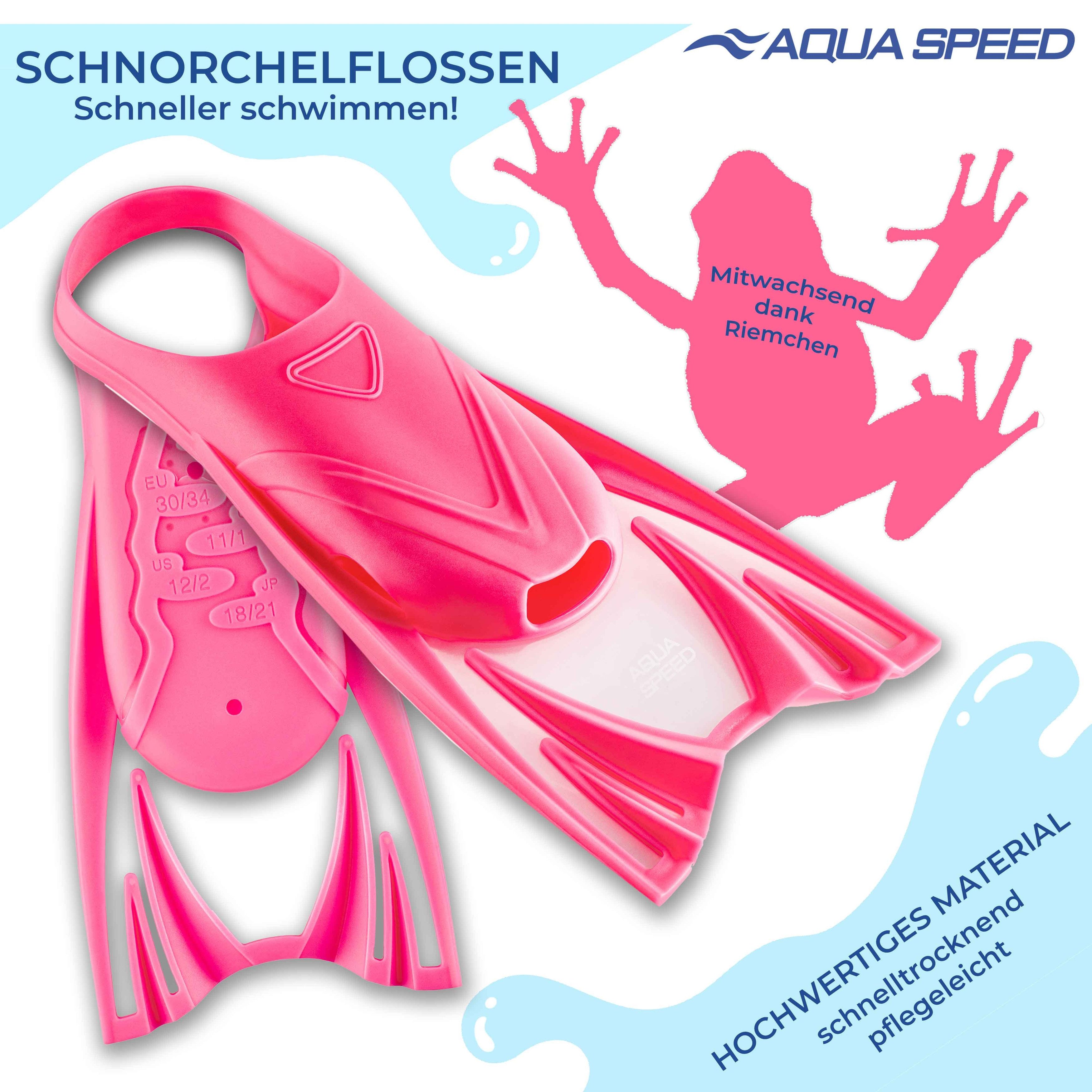 Aqua Speed Flosse Kurze Schwimmflossen für Kinder Mädchen Jungen, perfekt für erste Schwimmerlebnisse im Pool, Meer oder See