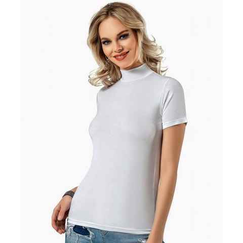 Kota T-Shirt-Body Damen Shirt Halbarm Top mit Halbkragen - Bodyshirt Unterhemd Atmungsaktiv,Hautfreundlich, Weiches Gewebe
