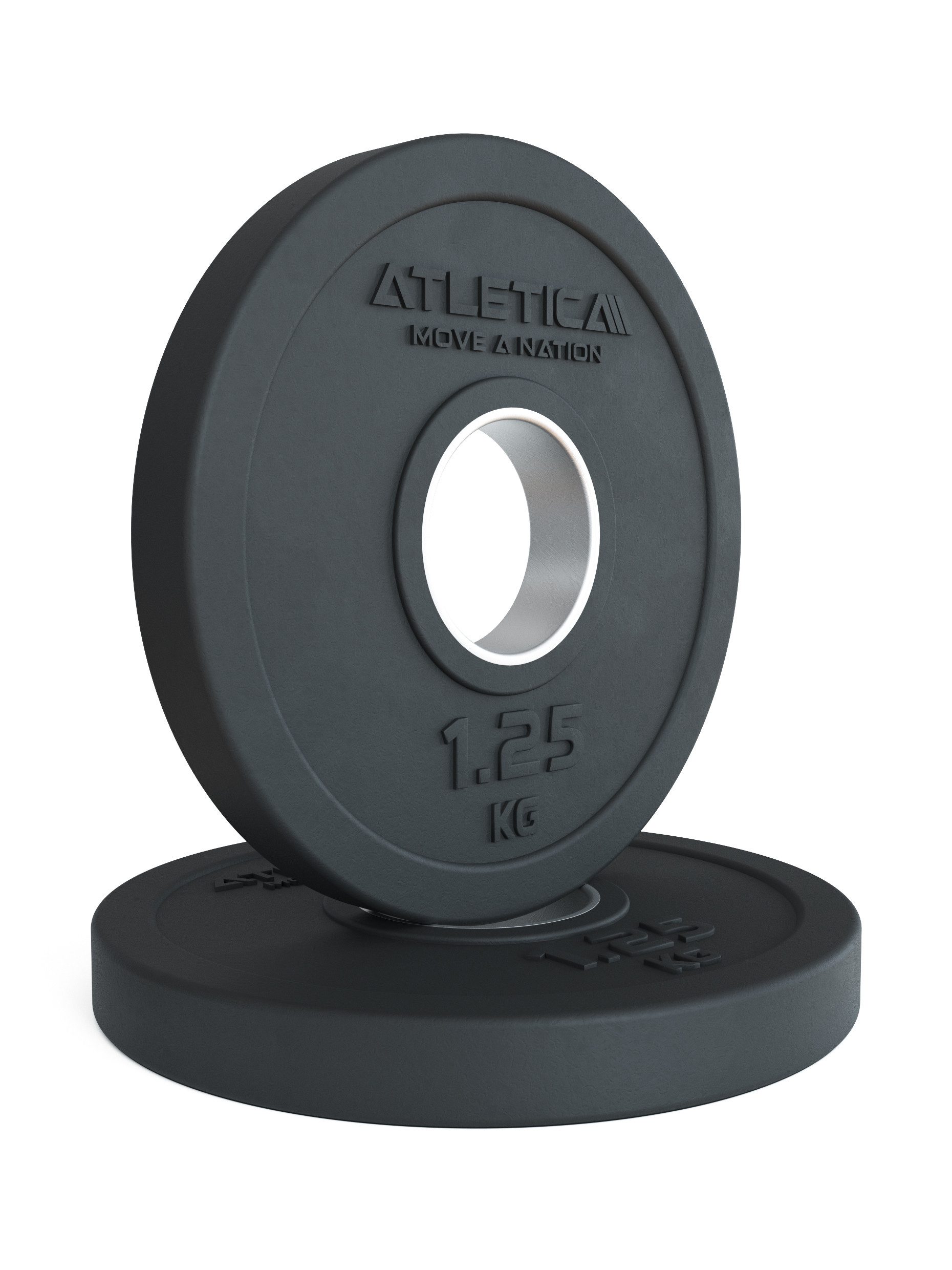 ATLETICA Hantelscheiben Rubber Plates, Paar, Edelstahl Ring, 50mm, 2.5 kg