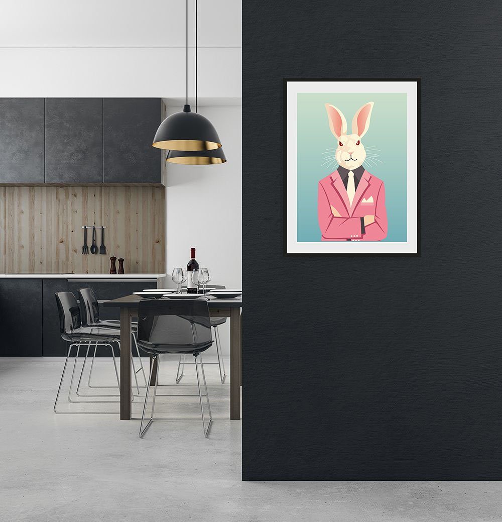 queence Bild Grey, Hase (1 St) rosa/blau