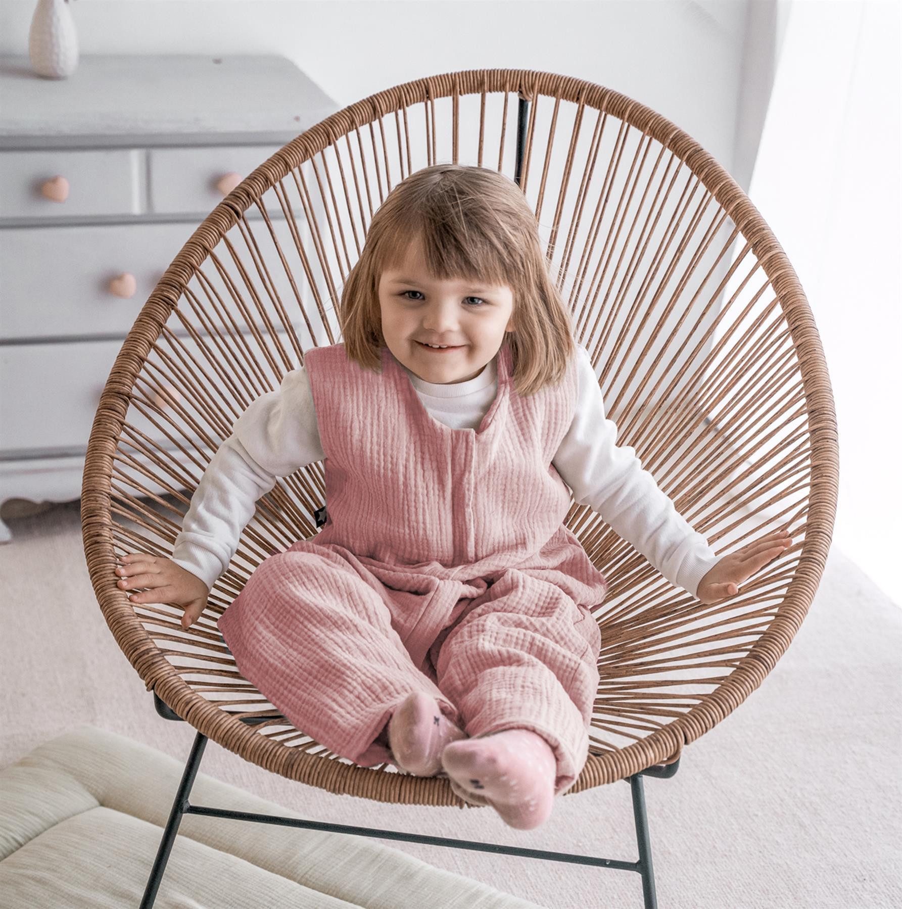 Julius Zöllner Babyschlafsack dusty rose Jumper Musselin 92 (1 tlg), Schlafsack Babyschlafsack