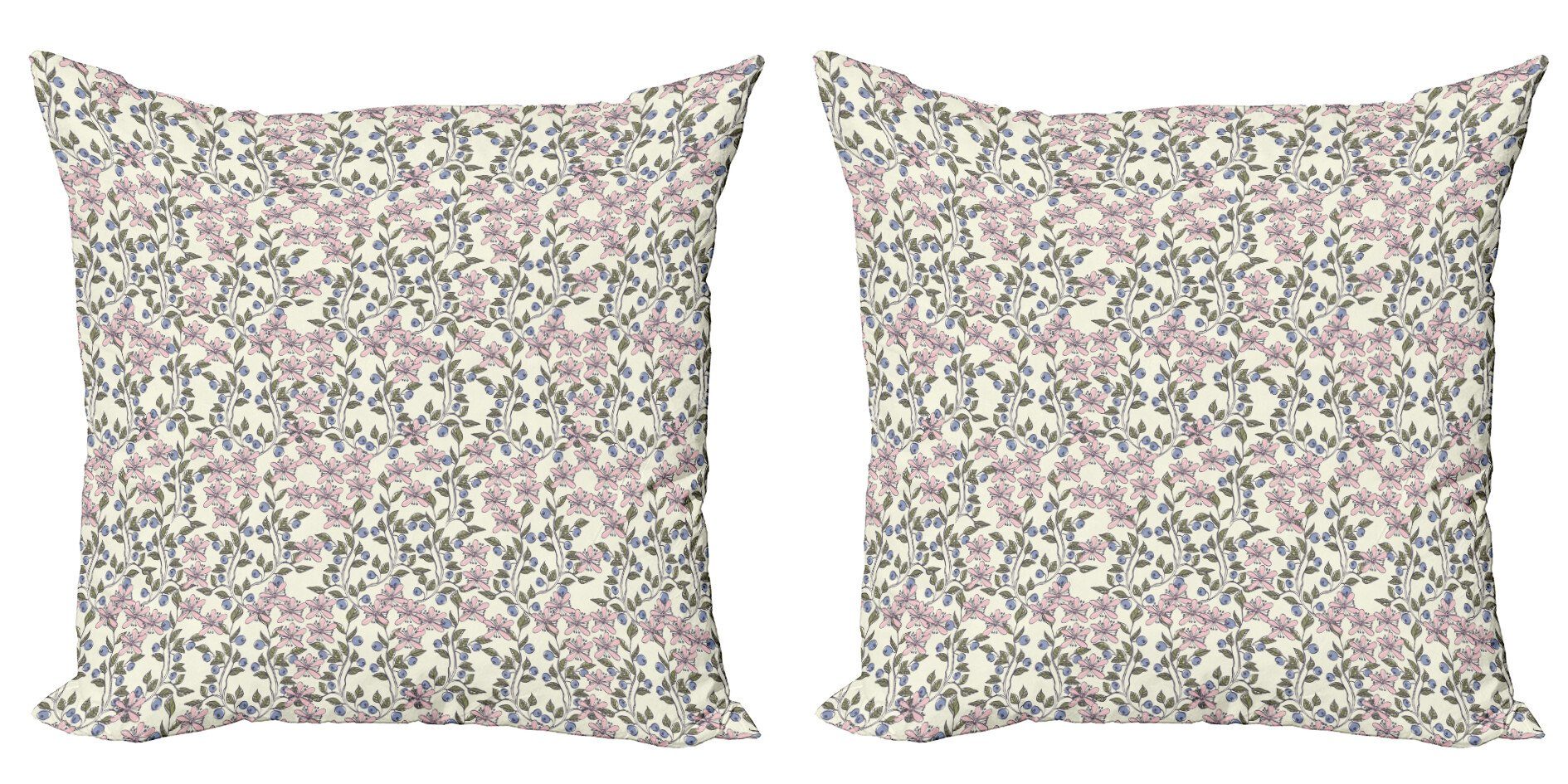Kissenbezüge Modern Accent Doppelseitiger Digitaldruck, Abakuhaus (2 Stück), Blume Pastell tonte Heidelbeeren