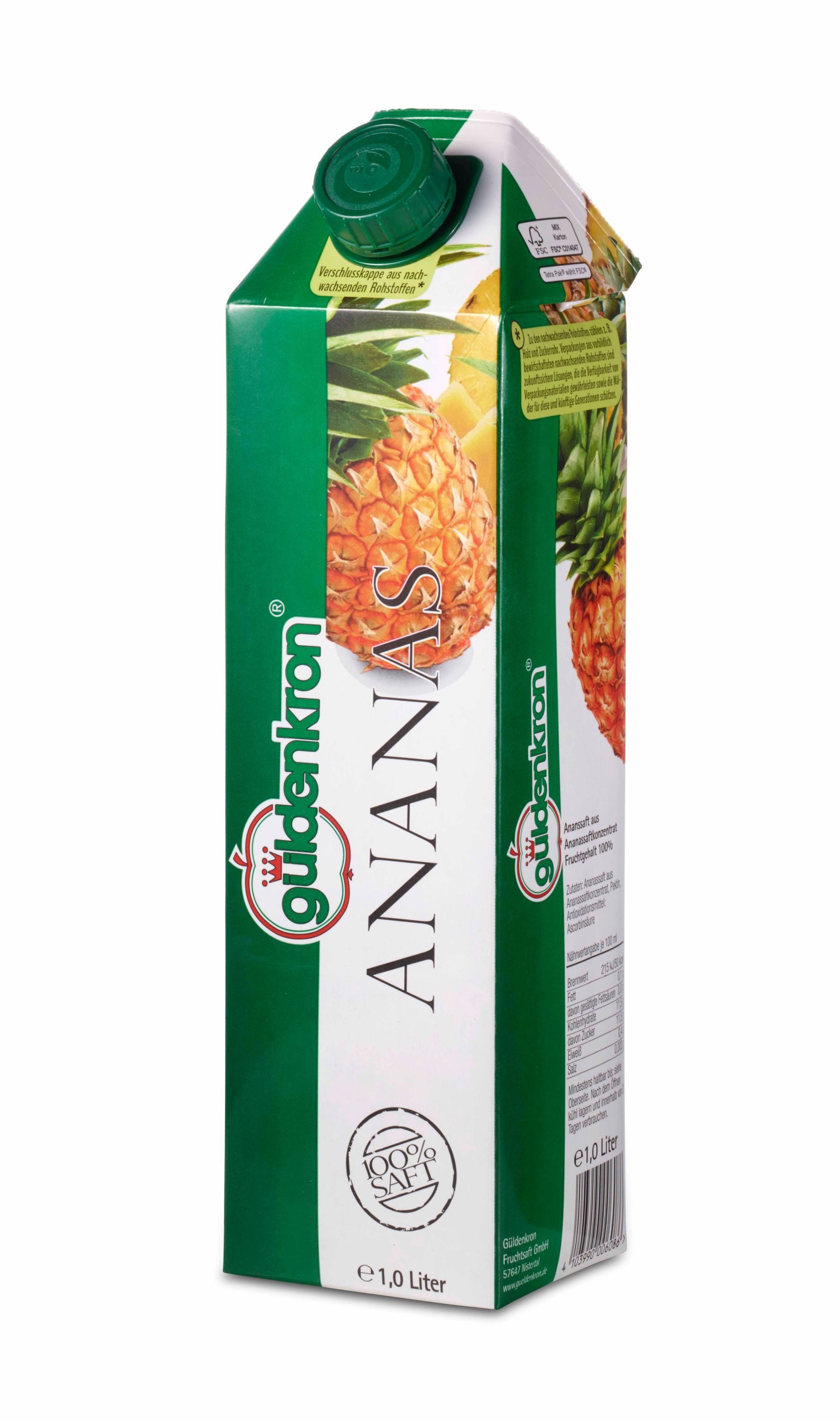 Güldenkron Saft, Güldenkron Ananas Fruchtsaft Getränk Schraubverschluss 1000ml
