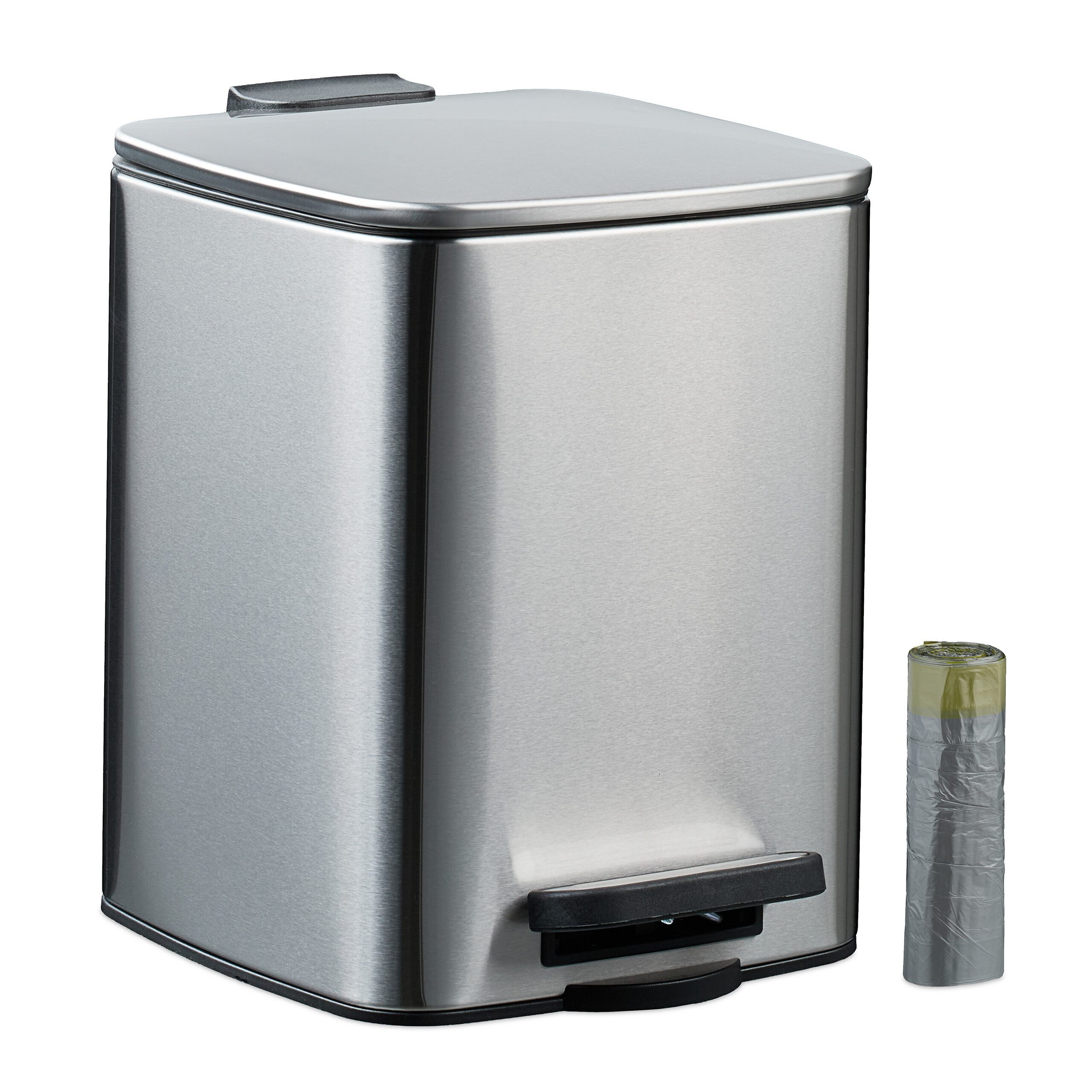 relaxdays Косметички Eckiger Косметички 6L mit Müllbeuteln, silber