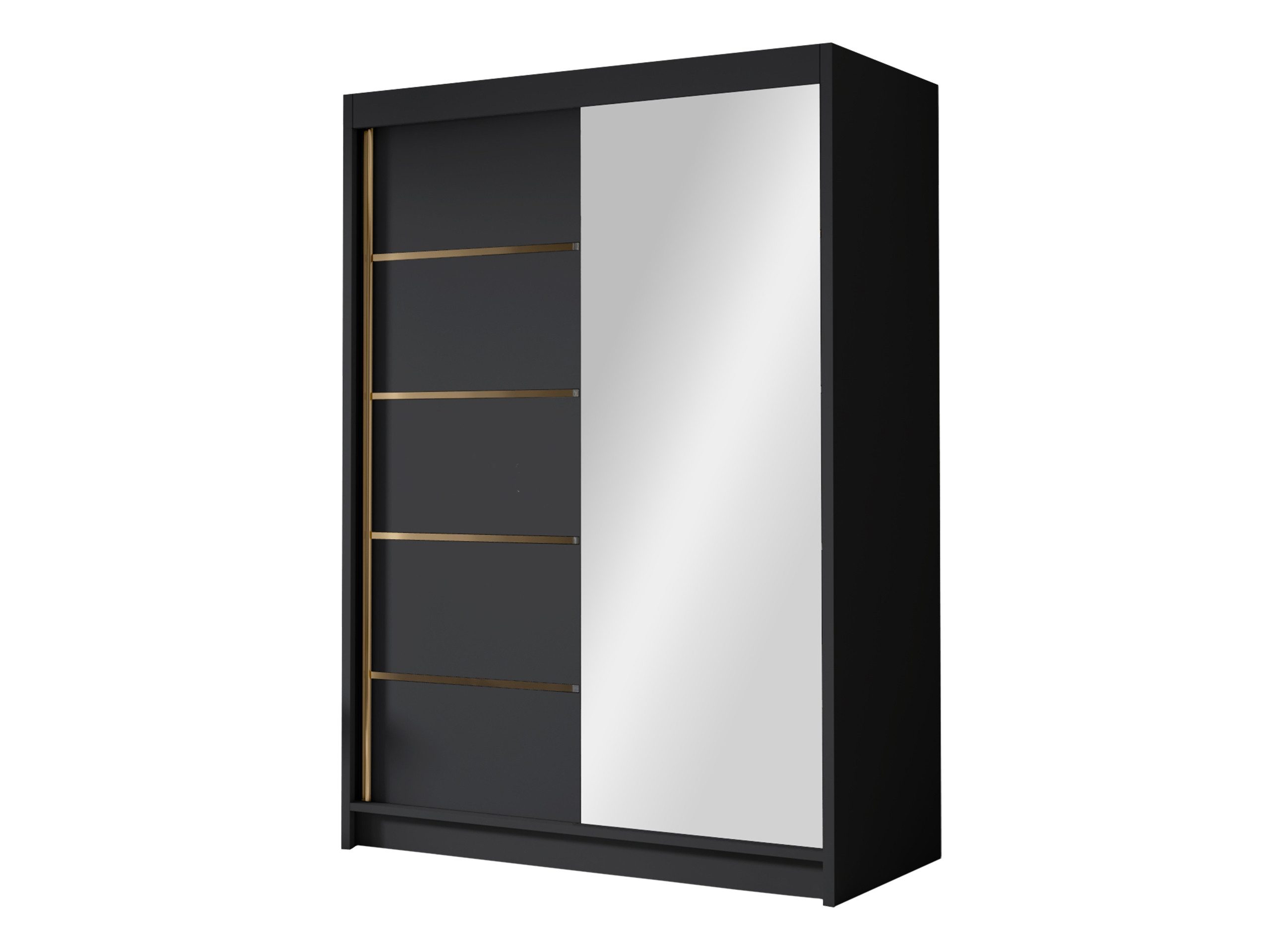 MIRJAN24 Kleiderschrank Lungo III (mit zwei Schwebetüren) 120x58x200 cm, Frontspiegel 3 mm