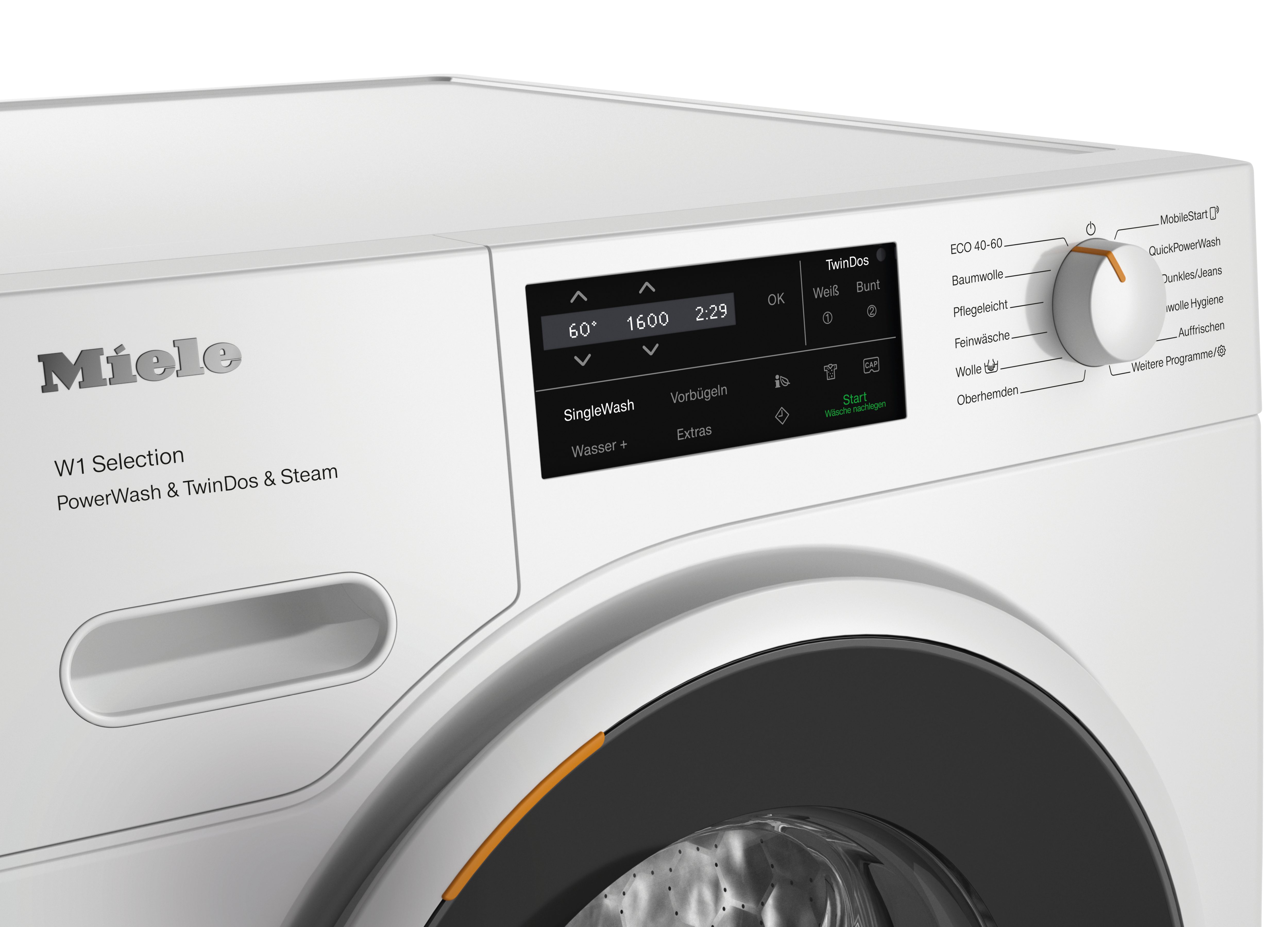 Miele Waschmaschine WSJ883 WCS PWash&TDos&Steam, 9 kg, 1600 U/min, Automatische Waschmitteldosierung, 25 Jahre Motorgarantie