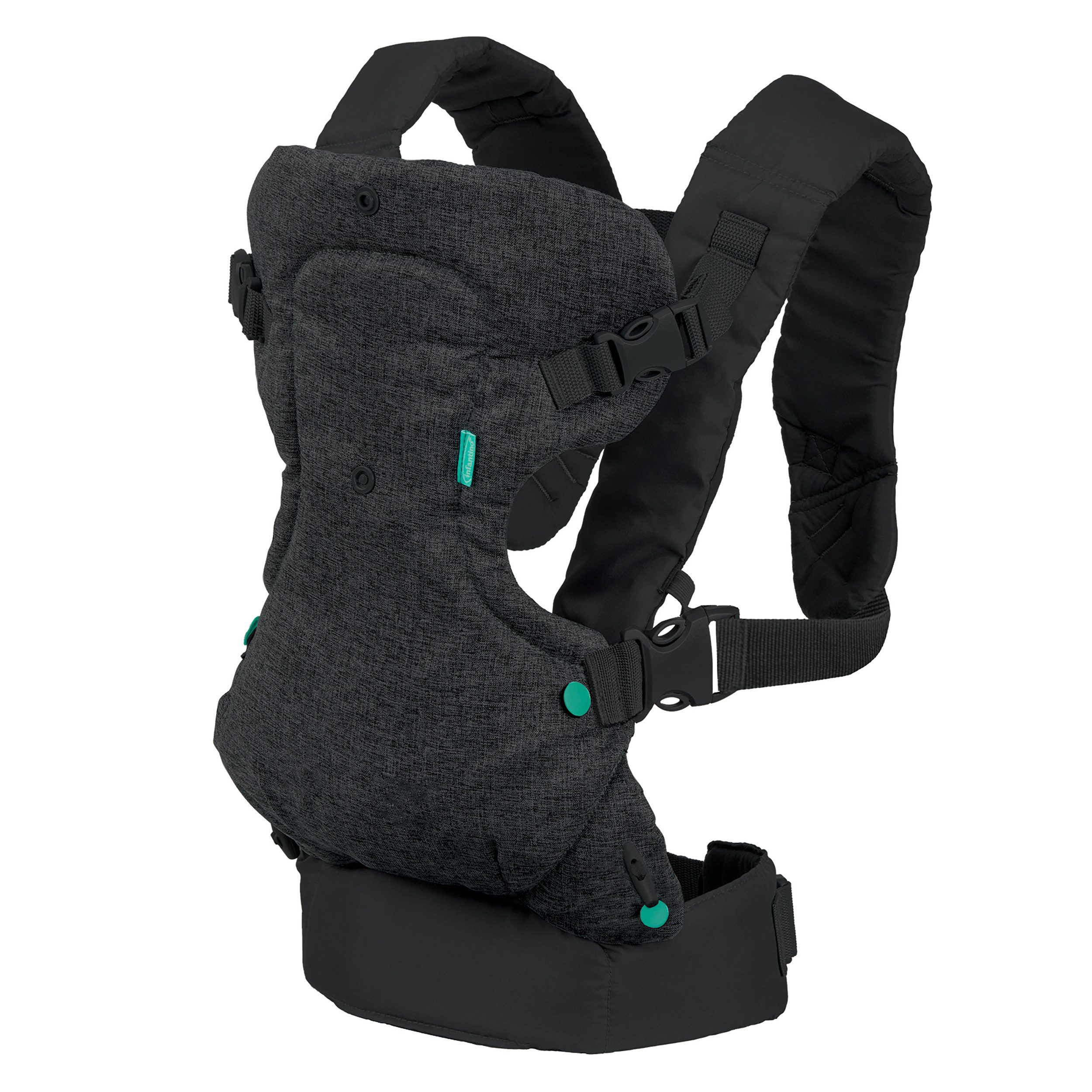 Infantino BKids Babytrage Flip Advanced - Denim, Baby Bauchtrage Rückentrage ab Geburt von 3,6 - 14,5 kg 4 positionen