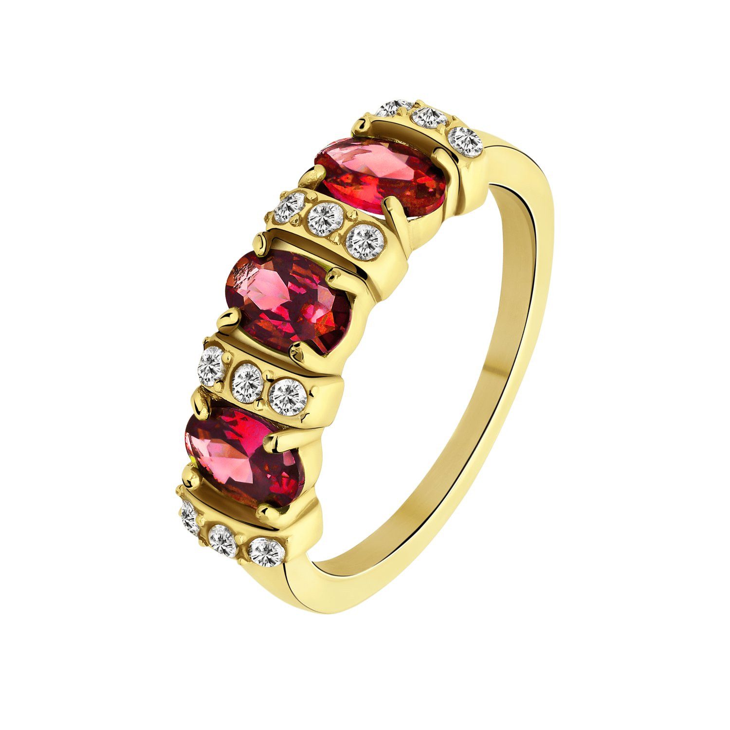 LUCARDI Fingerring Ring - Stahl - Gold - Zirkonia - Damen