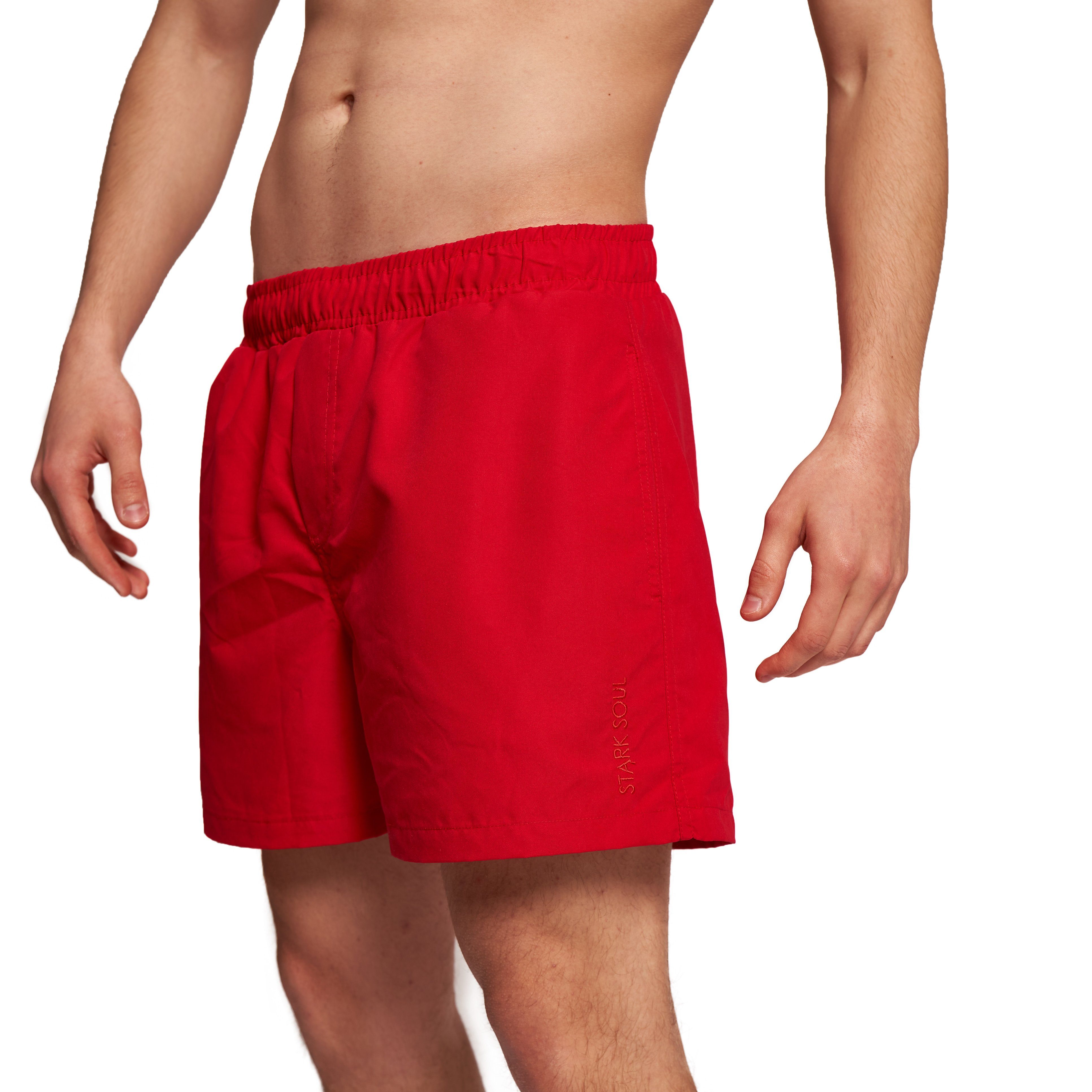 mit Taschen Stark und Badeshorts Badeshorts Kordelzug Soul® Rot