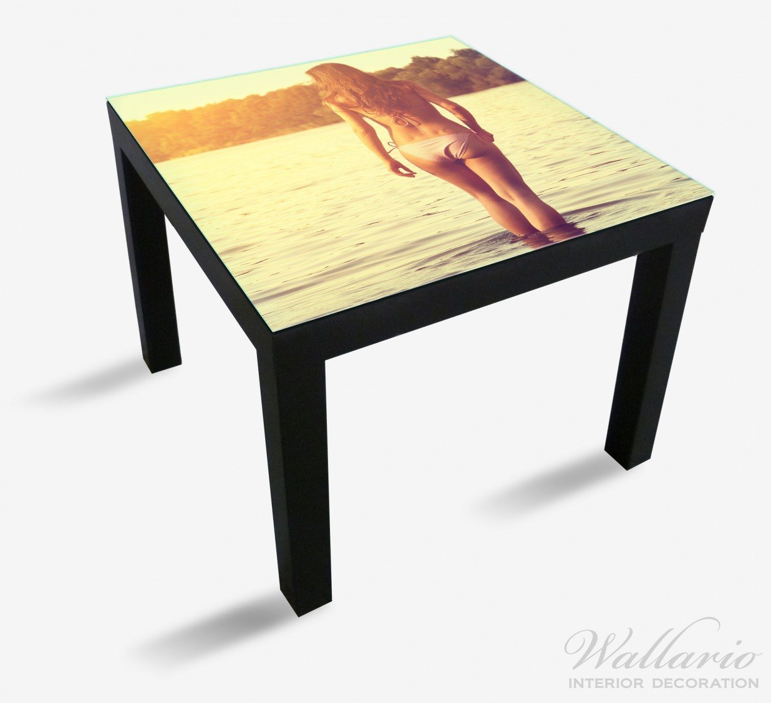 geeignet für Lack See (1 St), im Wallario Tischplatte Tisch Mädchen Ikea