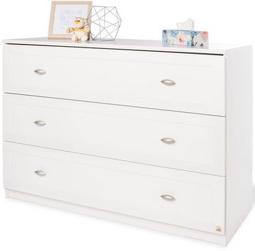 Pinolino® Babyzimmer-Komplettset Laura, breit, (Set, 3-St., Kinderbett, Schrank, Wickelkommode), mit Kinderbett, 2-trg. Schrank und breiter Wickelkommode