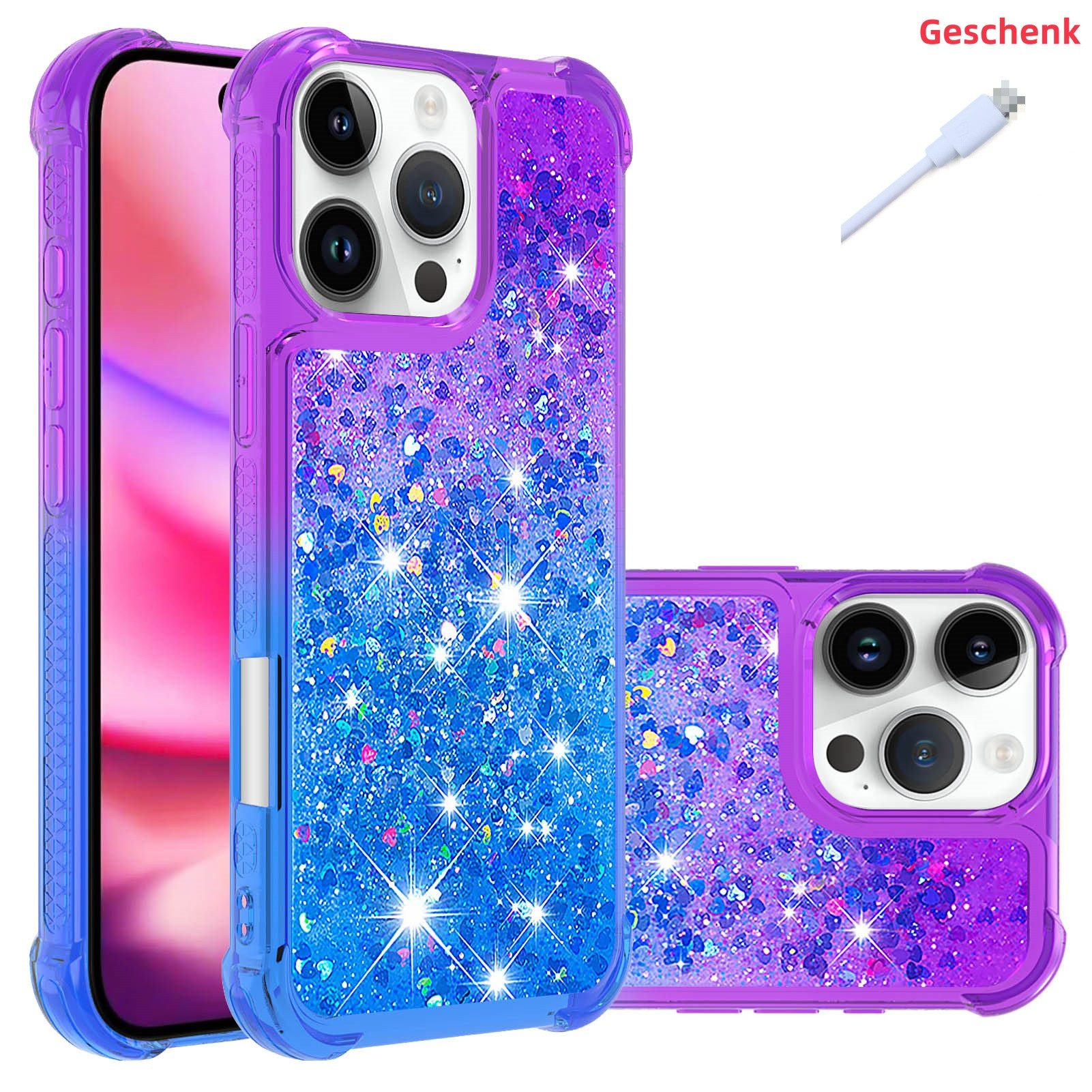 trends for living Handyhülle Glitzer Hülle für iPhone X XS 12 13 14 15 16 Pro Max Plus Treibsand