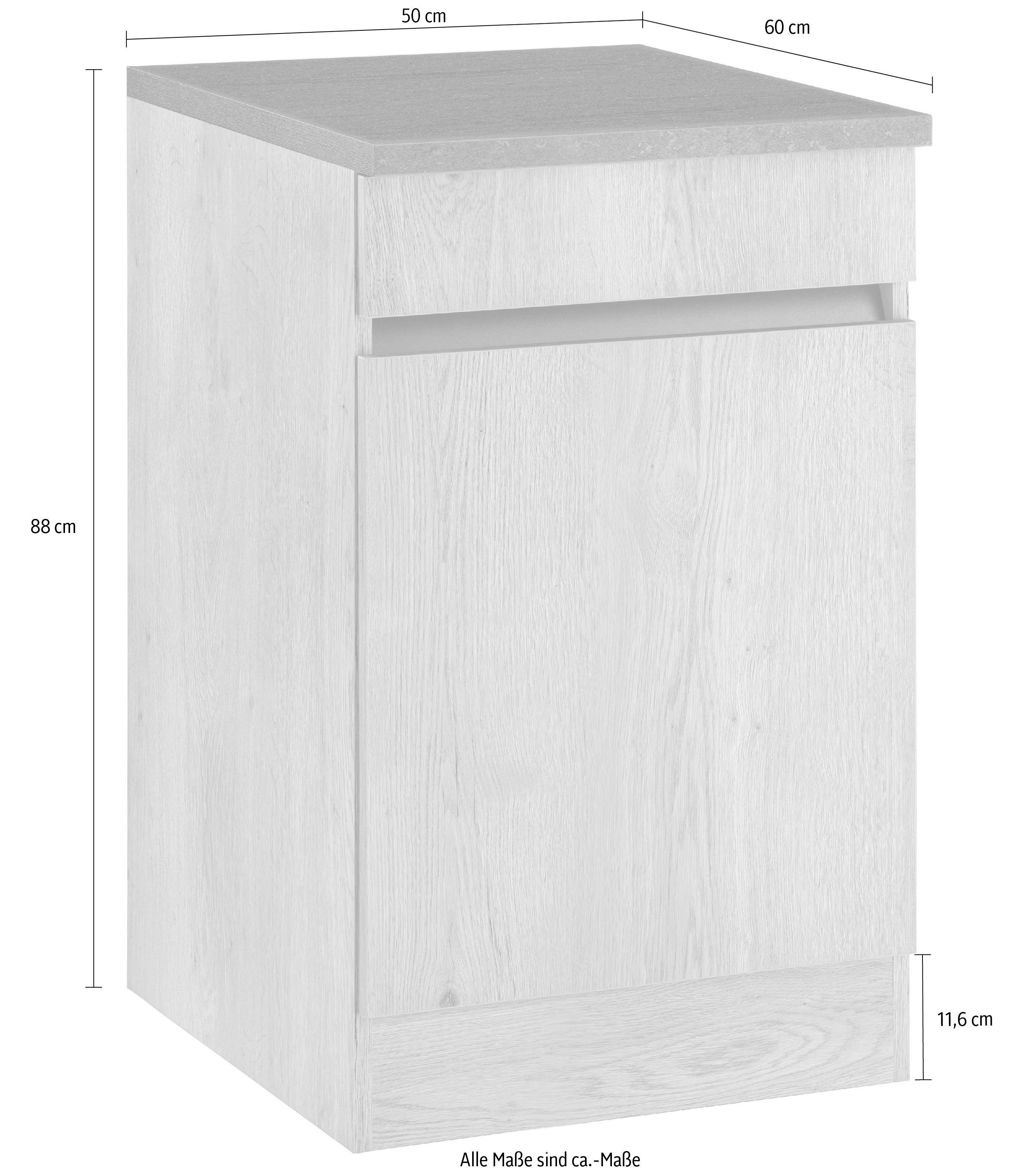 OPTIFIT Spülenschrank Roth Breite 50 cm | weiß/weiß-anthrazit weiß