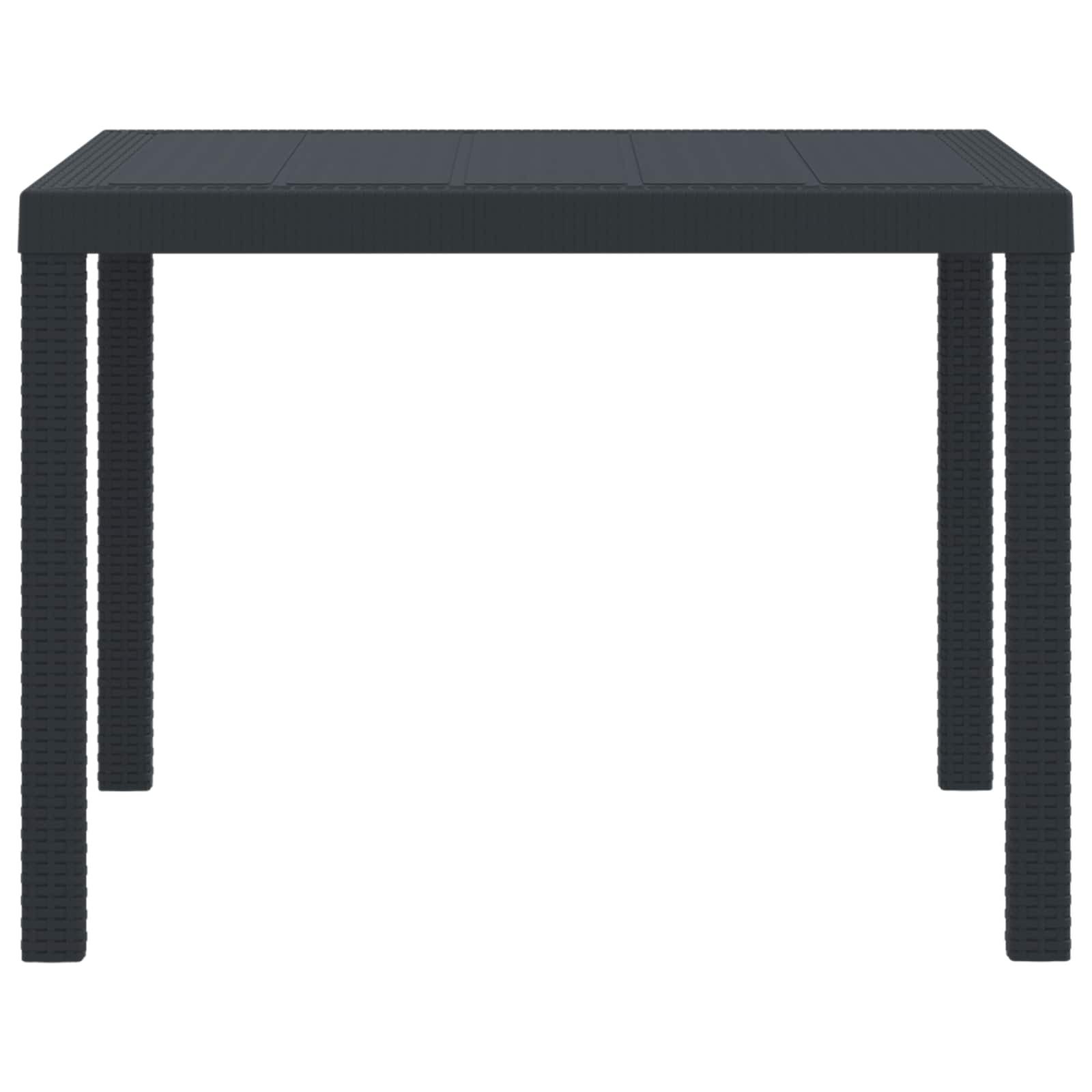 vidaXL Gartentisch Gartentisch Anthrazit 100 x 100 x 73 cm Poly-Rattan (1-St)