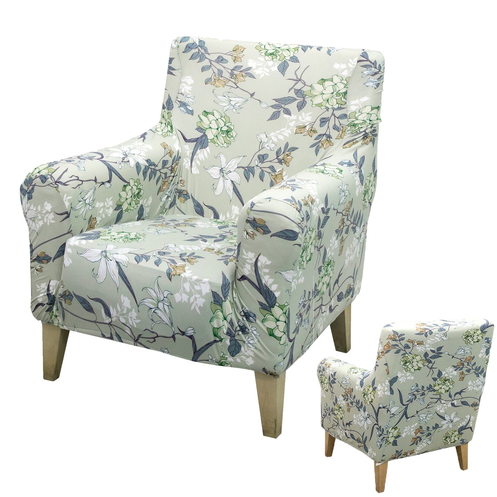 BTTO Sesselhusse Floraler Sesselbezug,Stretch Einzelsofa Möbelschutz mit Ar günstig online kaufen