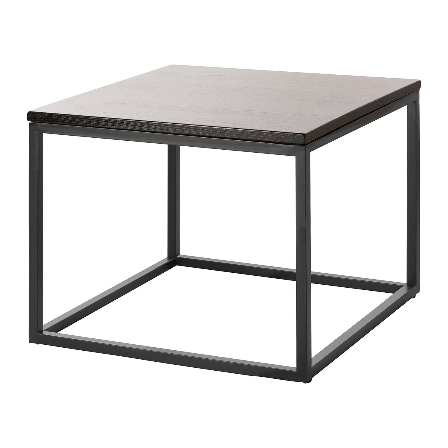 Fink Couchtisch NOVARA Couchtisch - H.45cm x B.55cm - espresso/schwarz - Eiche /Stahl (Loungetisch - Sitzbeistelltisch, Loungetisch - Sitzbeistelltisch), Moderner Sofatisch Wohnzimmertisch Kaffeetisch Beistelltisch