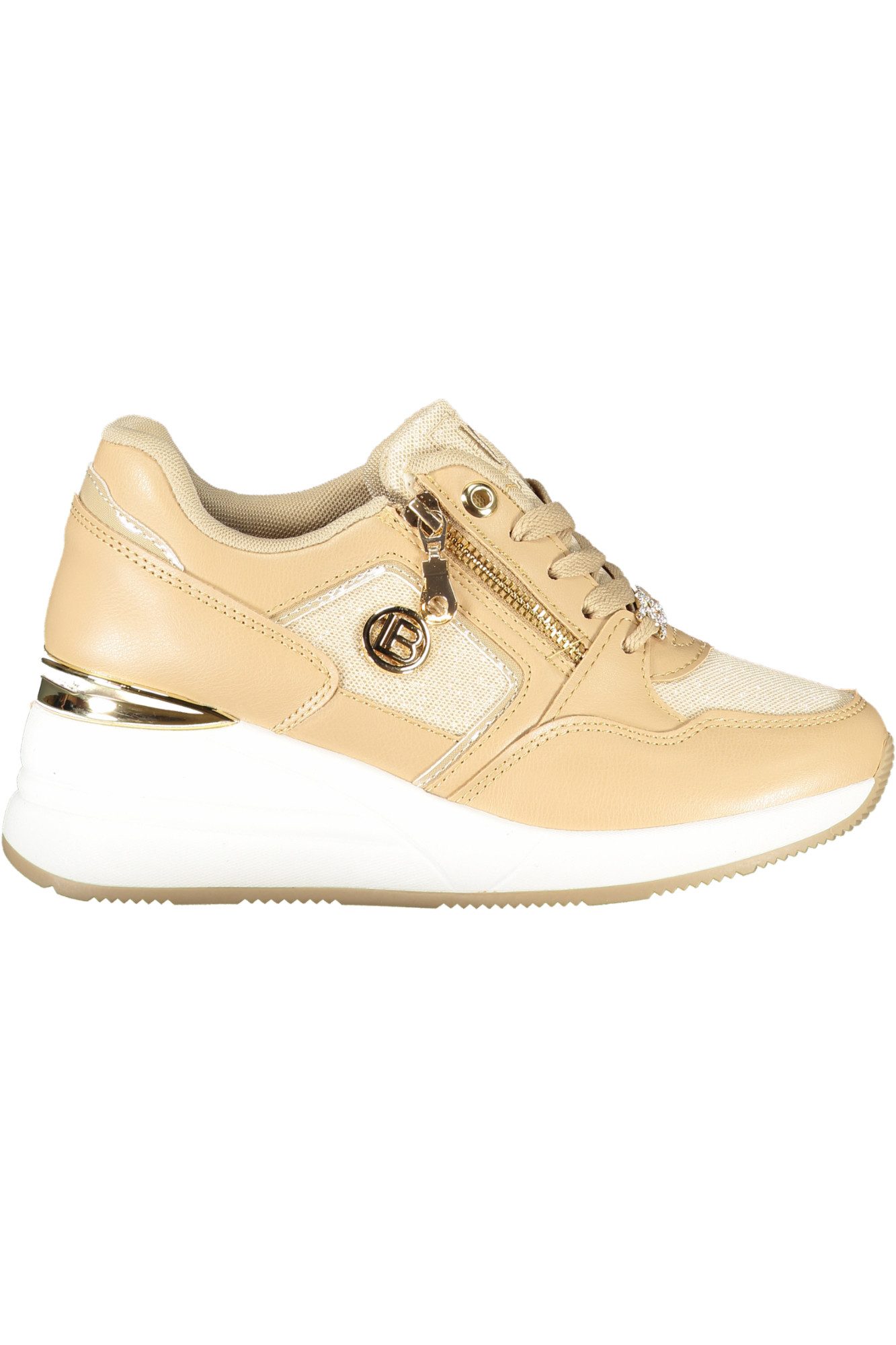 Laura Biagiotti Sneaker Eleganter Damensneaker in Beige mit Plateau und