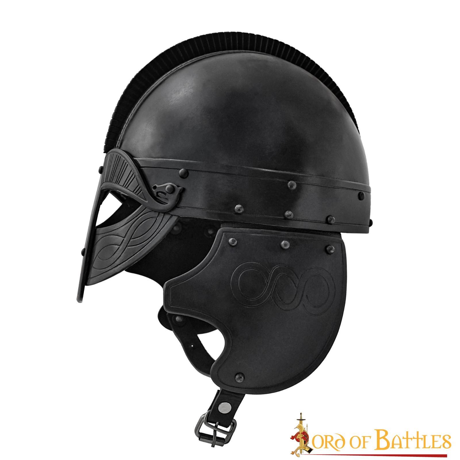 Lord Of Battles Wikinger-Kostüm Wikingerhelm Geschwärzt Gepolsterten Liner 16 Gauge (1,6 mm)