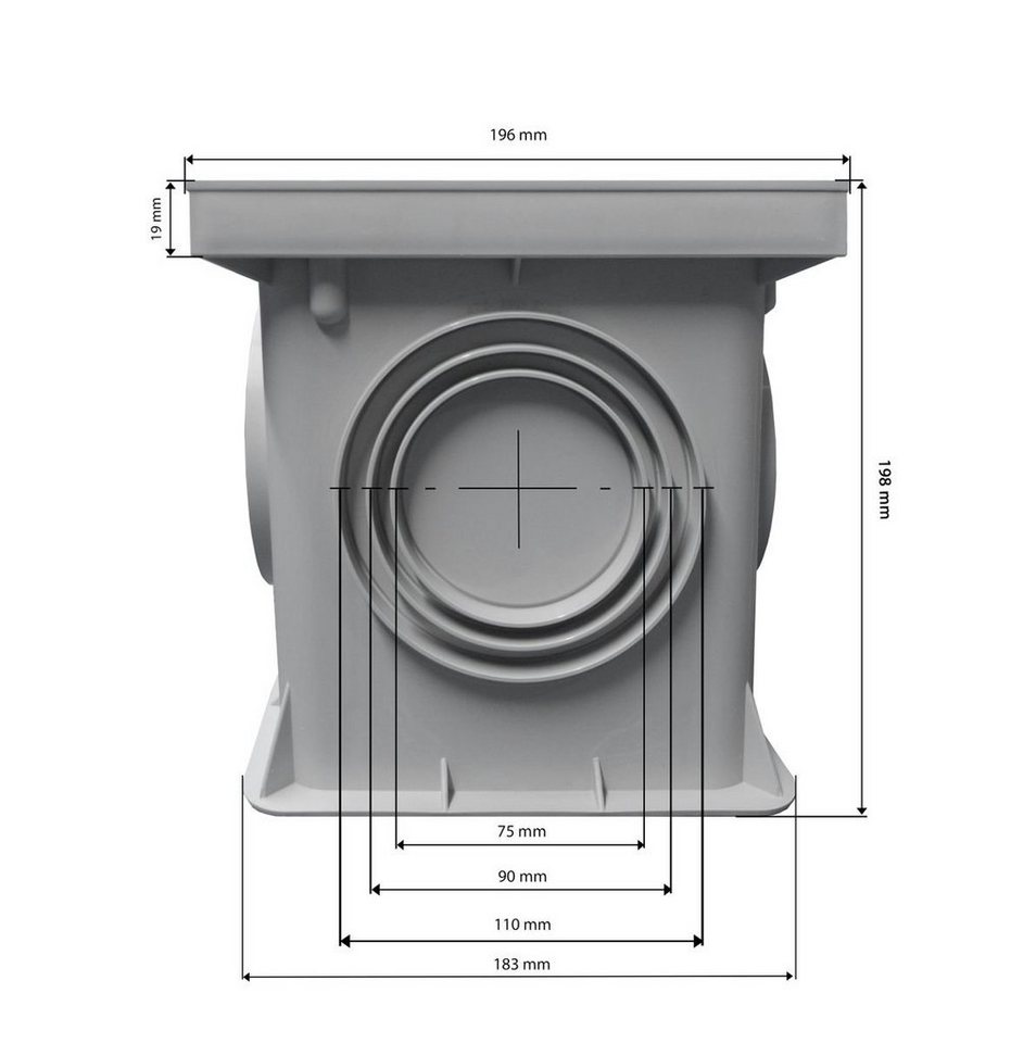 Thumbnail - Marley Deutschland GmbH Erdschacht Kunststoff Einlaufschacht ohne Boden Nennmaß: 200x200mm, 20x20x20 cm, 1-St., laugen- ...