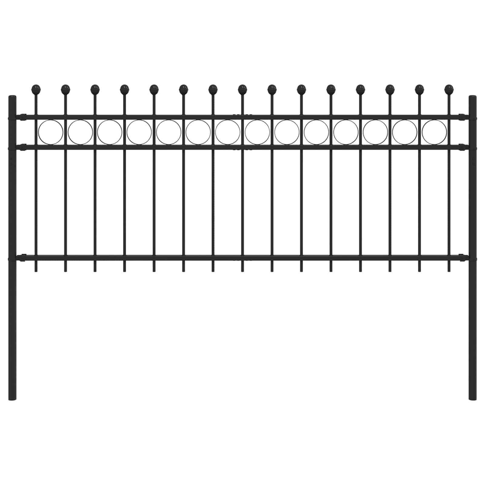 vidaXL Gartenzaun Ringzaun TILBURG 200 x 130 cm Pulverbeschichteter Stahl Schwarz, (1-St)