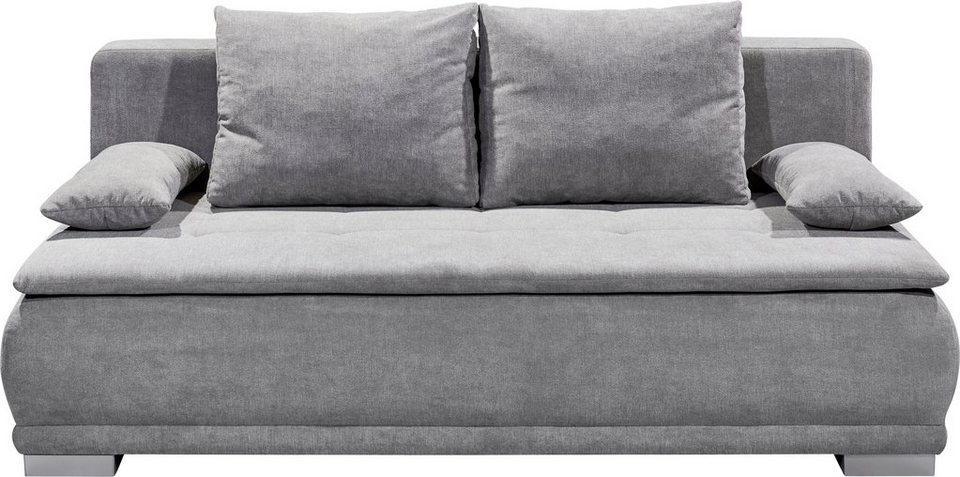 ED EXCITING DESIGN Schlafsofa Luigi, mit Bettfunktion, Bettkasten, Rücken-  und Armlehnkissen, frei im Raum, Inkl. Schlaffunktion mit Liftbeschlag