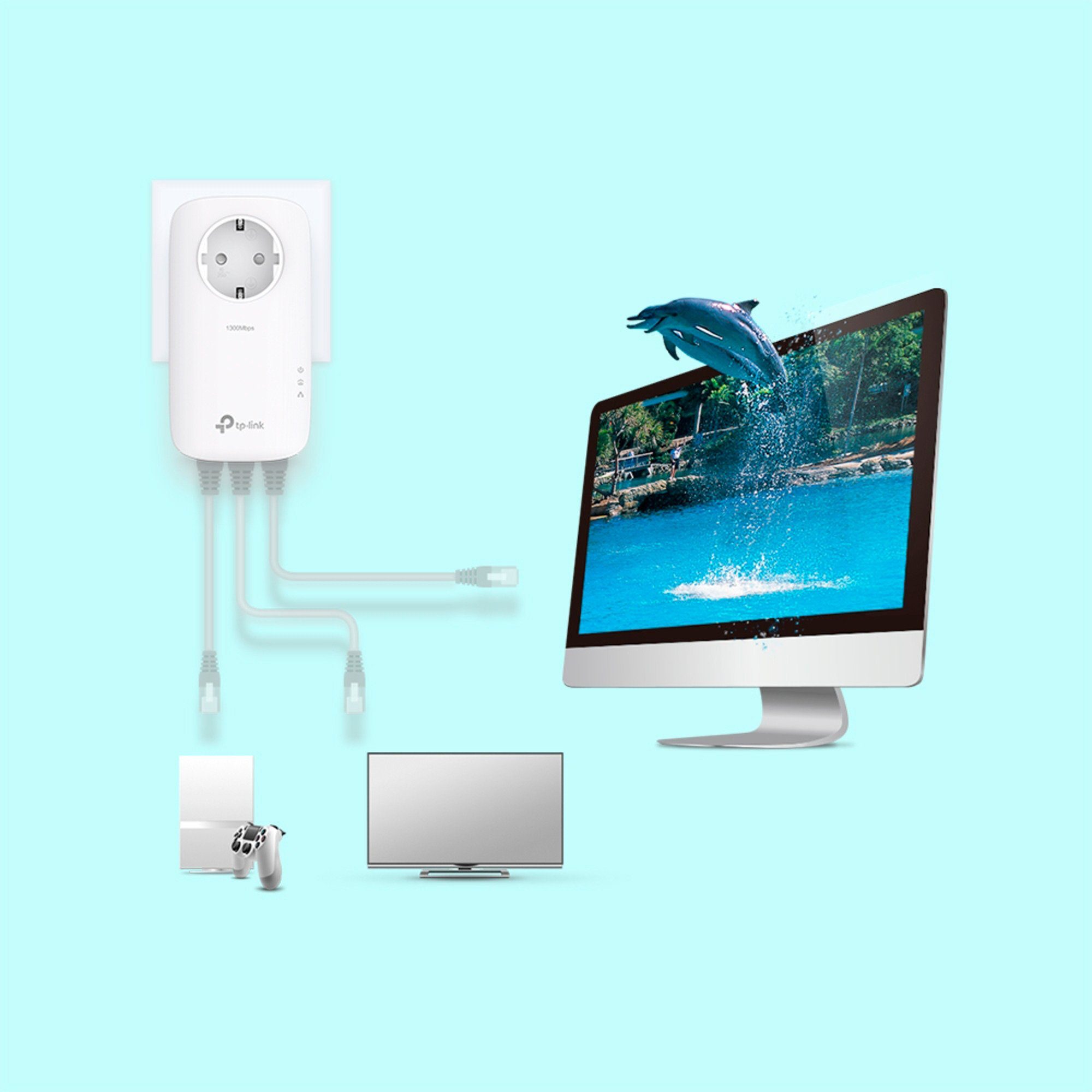 tp-link TP-Link TL-PA8033P KIT AV1300 Gigabit Passthrough Computer-Adapter