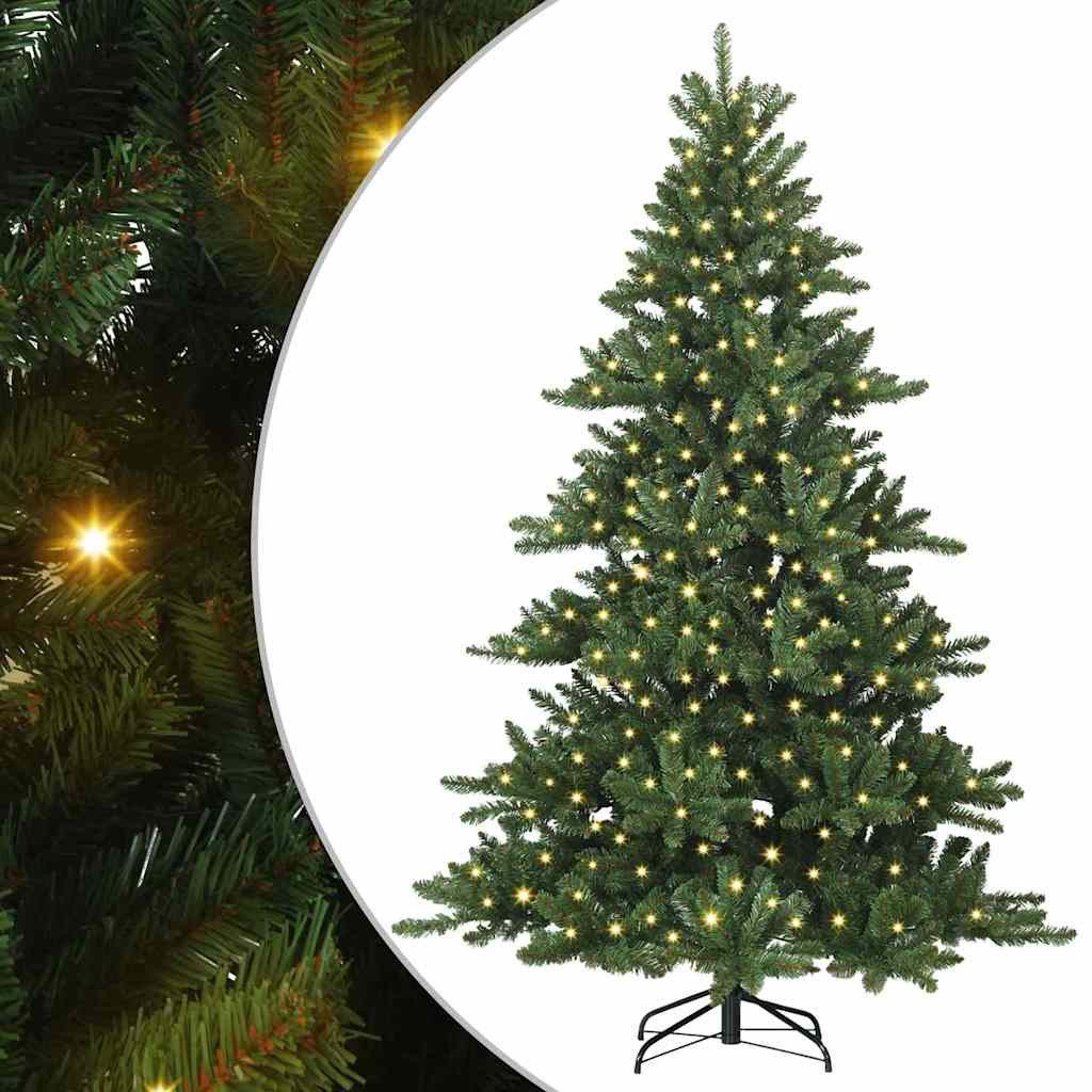 vidaXL Künstlicher Weihnachtsbaum Künstlicher klappbarer Weihnachtsbaum Grün 210 cm PVC und Stahl