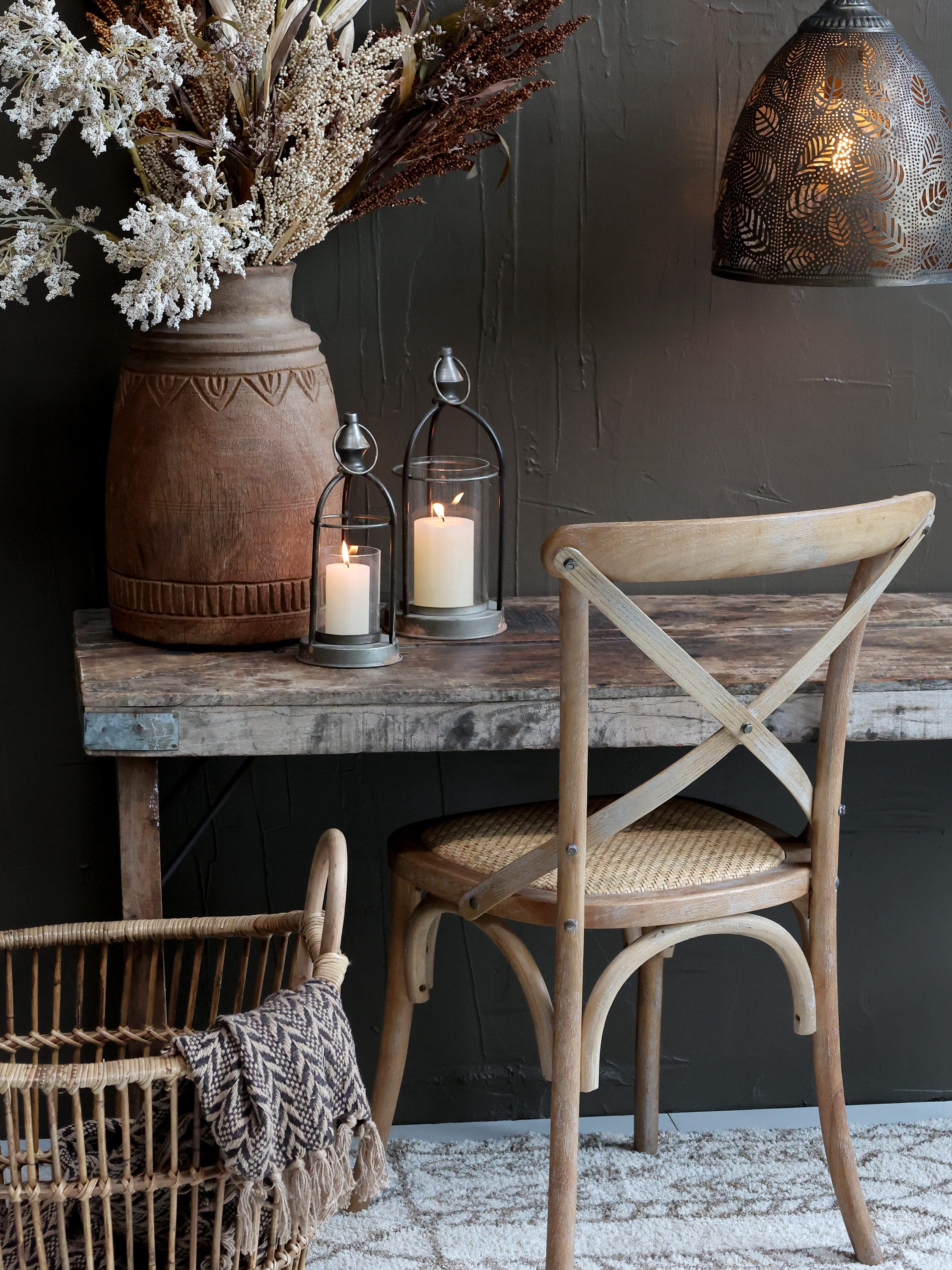 Chic Antique Bodenvase Chic Antique Grimaud Deko Vase Holz 65080500 H:44cm Ø 28cm