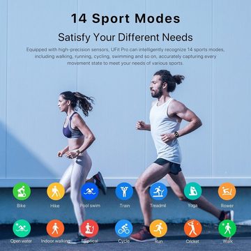 UMIDIGI Smartwatch (1,69 Zoll, Android, iOS), mit Alexa Built-in,Fitness Tracker, Herzfrequenz,SpO2,Schlafmonitor