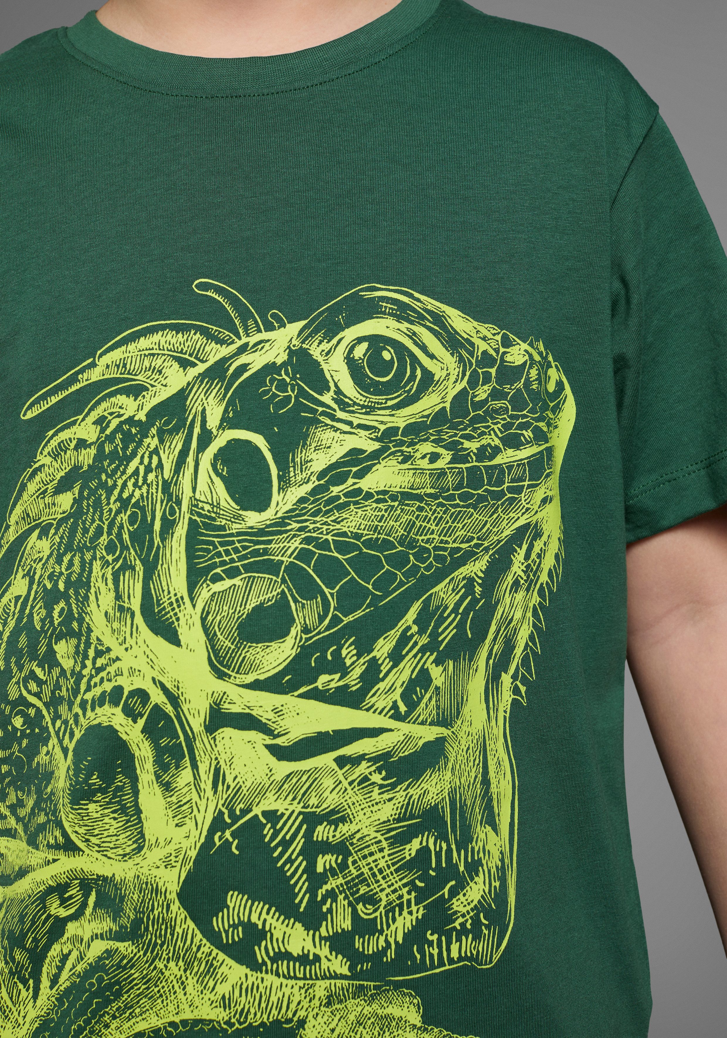 KIDSWORLD T-Shirt GECKO Kurzarm, Basic-Passform, bedruckt, Rundhalsausschnitt